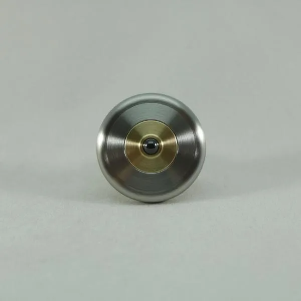 M3 - Brushed Stainless Steel and Brass Spinning Top Super Grip