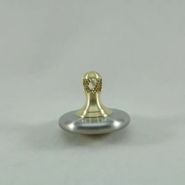 M3 - Brushed Stainless Steel and Brass Spinning Top Super Grip
