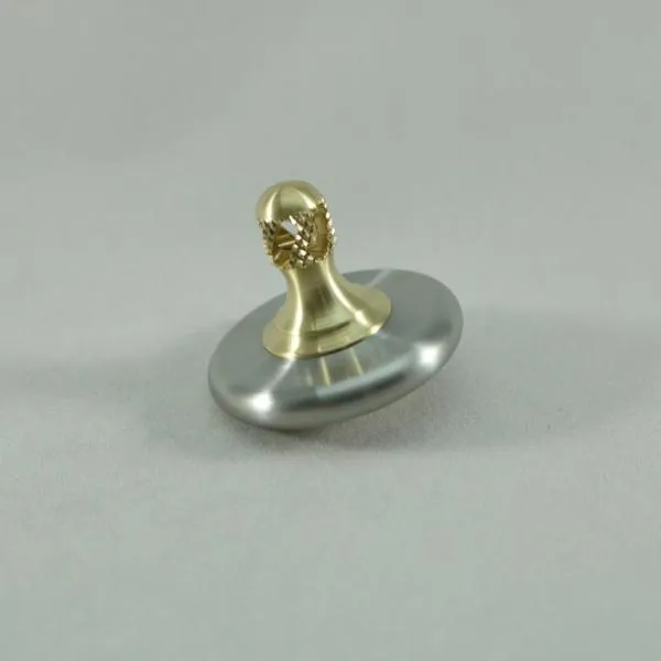 M3 - Brushed Stainless Steel and Brass Spinning Top Super Grip