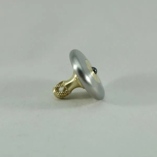 M3 - Brushed Stainless Steel and Brass Spinning Top Super Grip