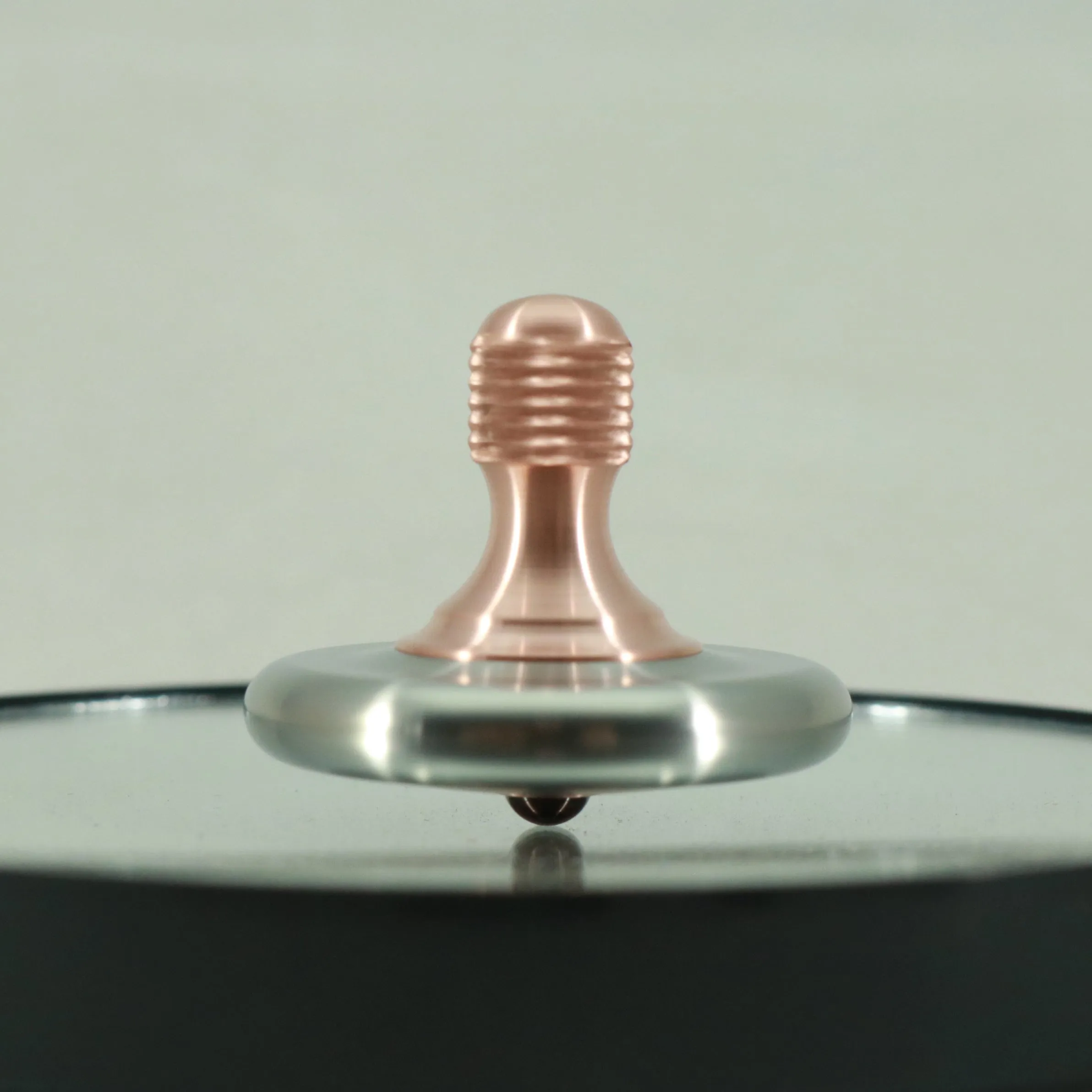 M3 - Brushed Stainless Steel and Copper Spinning Top Knurled