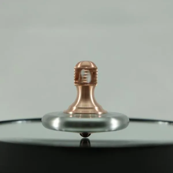 M3 - Brushed Stainless Steel and Copper Spinning Top Super Grip
