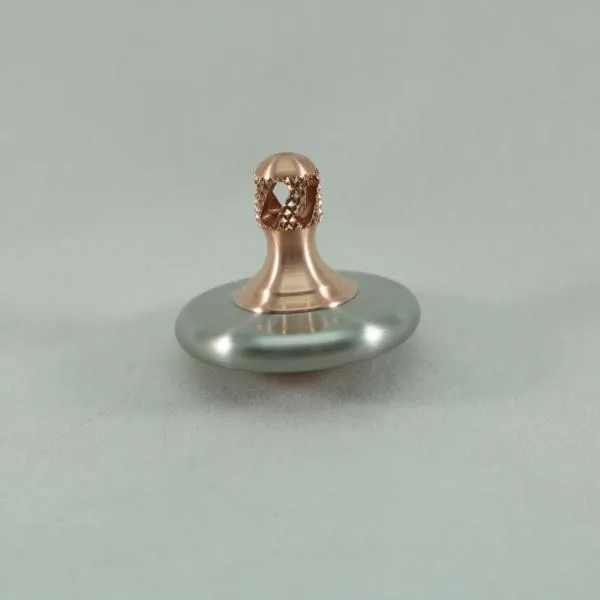 M3 - Brushed Stainless Steel and Copper Spinning Top Super Grip