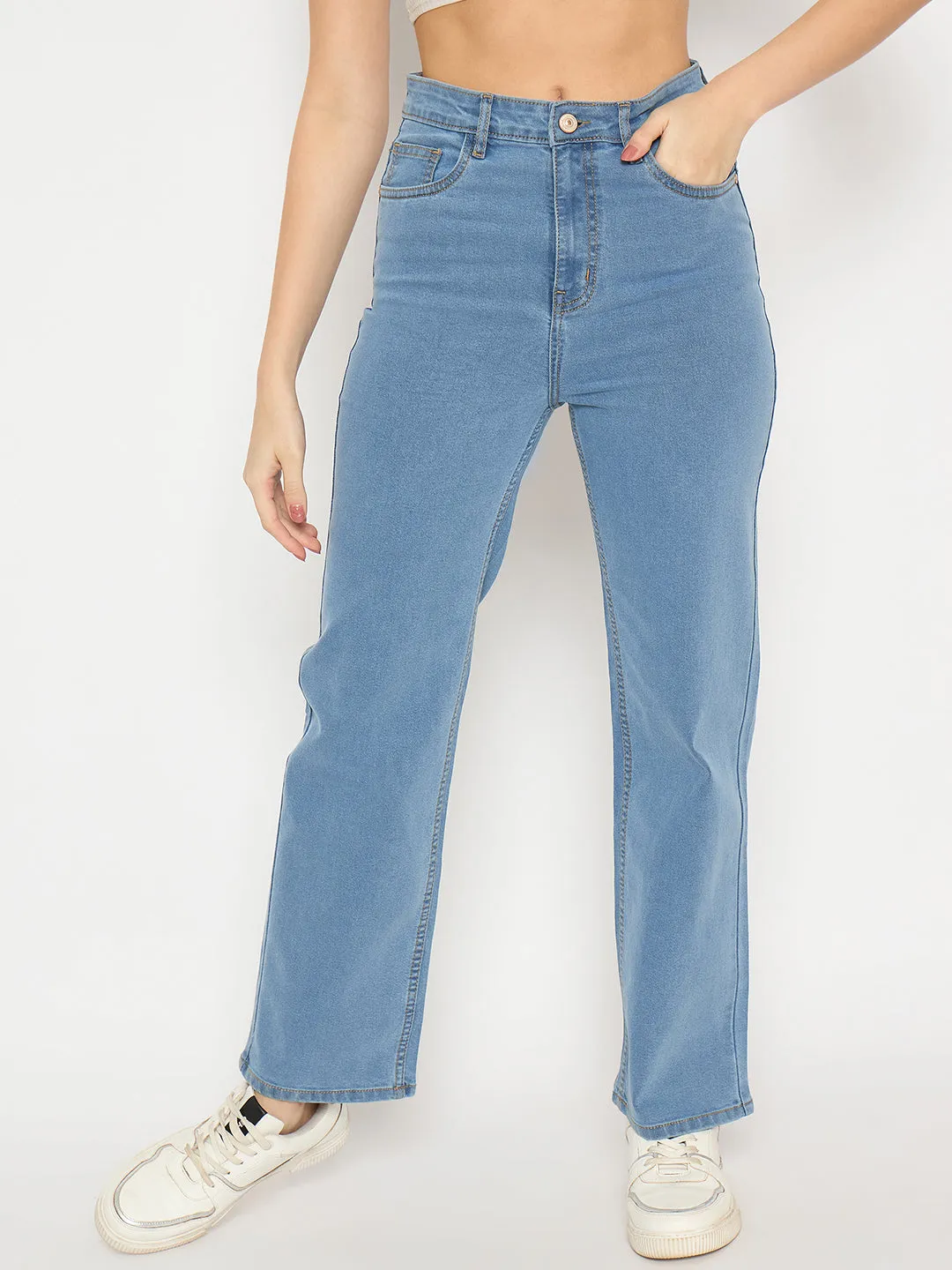 Madame Light Blue Straight Fit Jeans
