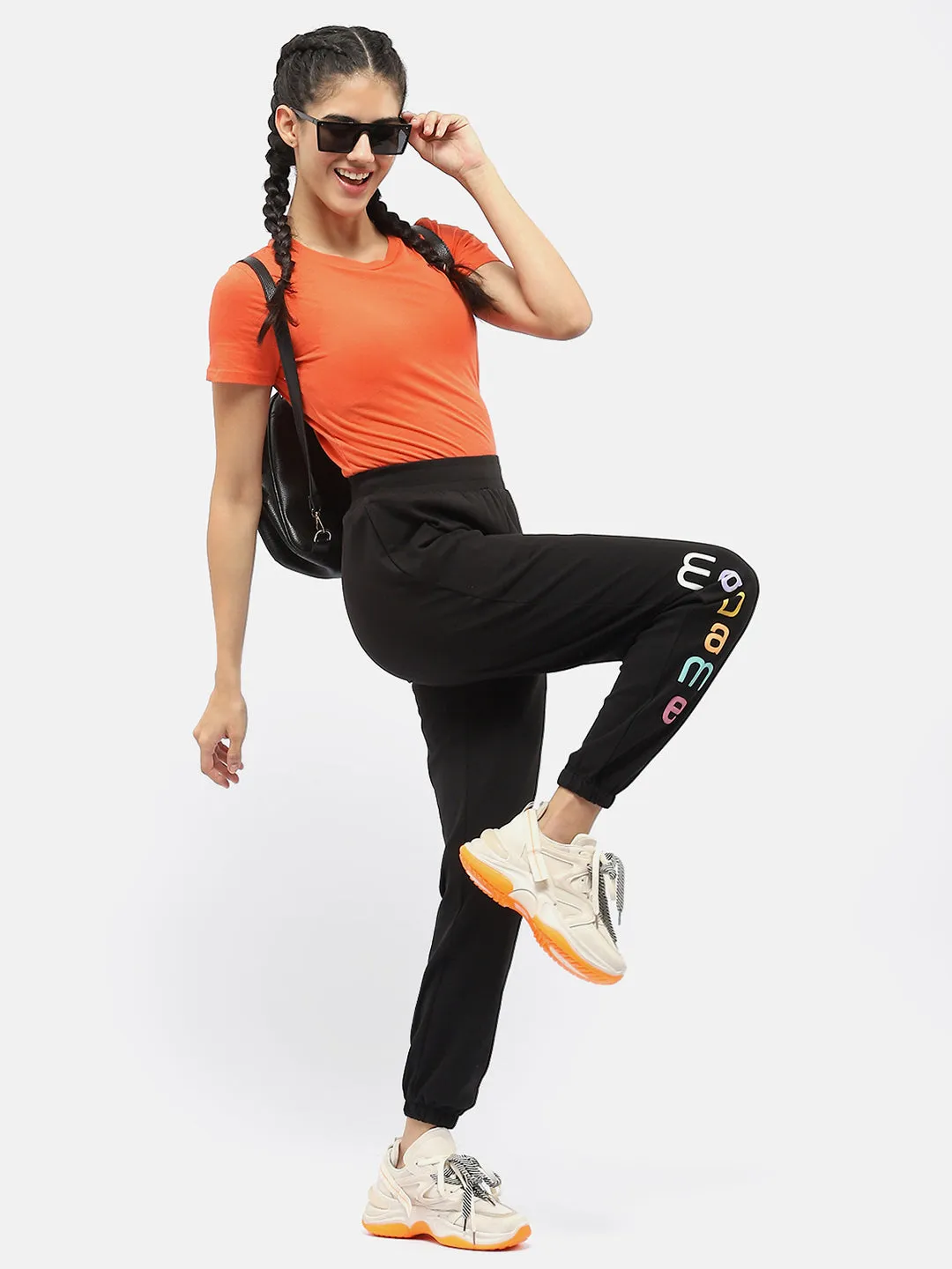 Madame Logo Print Black Jogger