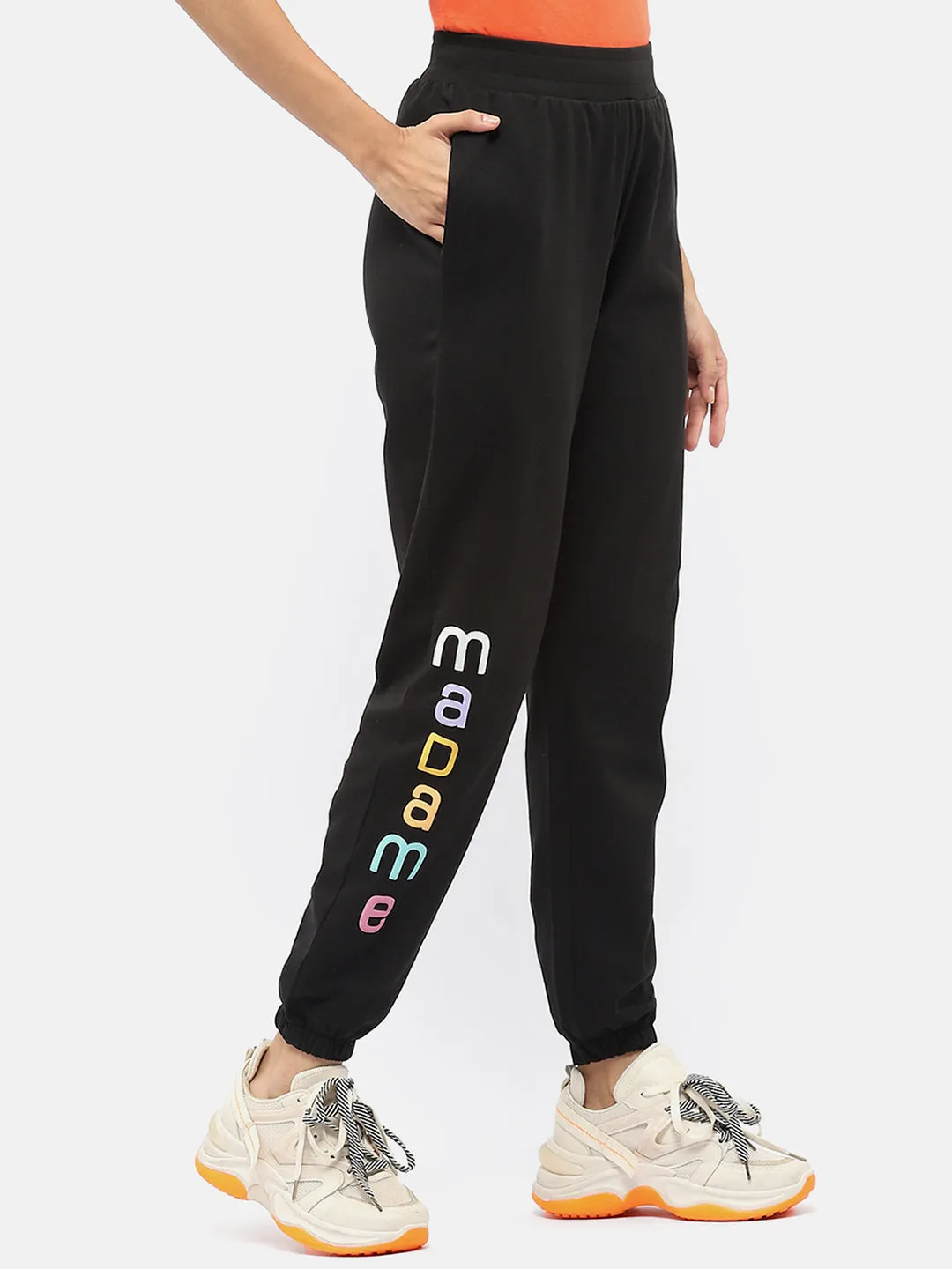 Madame Logo Print Black Jogger