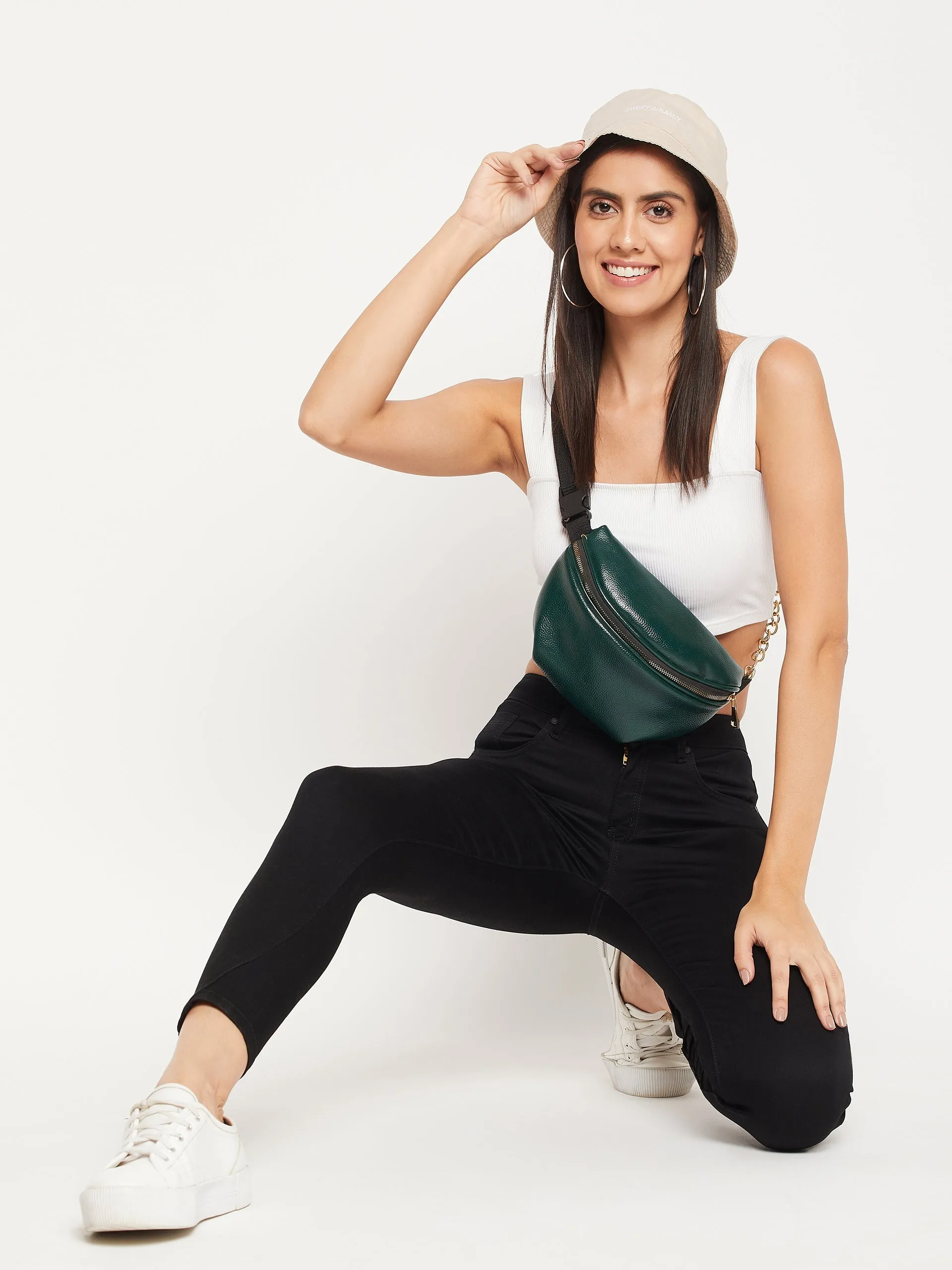 Madame Slim Fit Solid Black Mid Waist Jeans