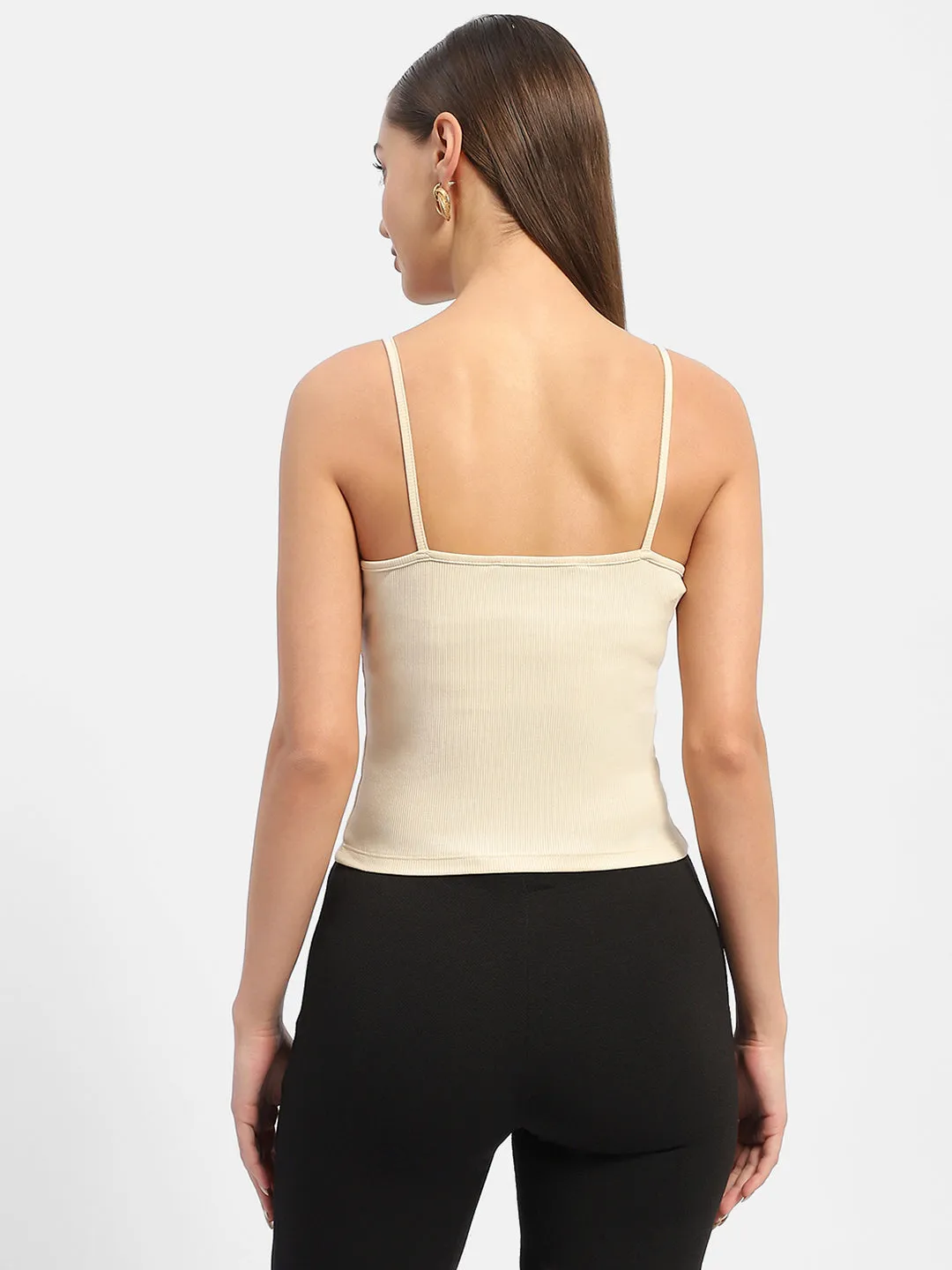 Madame Solid Cream Tank Top