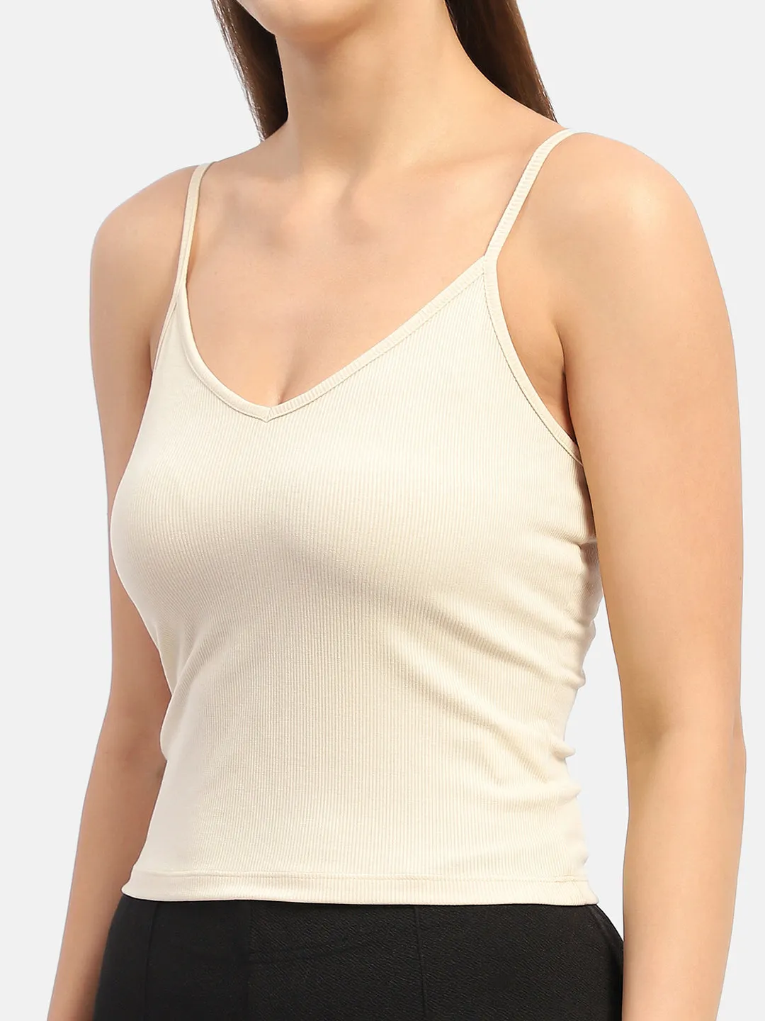 Madame Solid Cream Tank Top