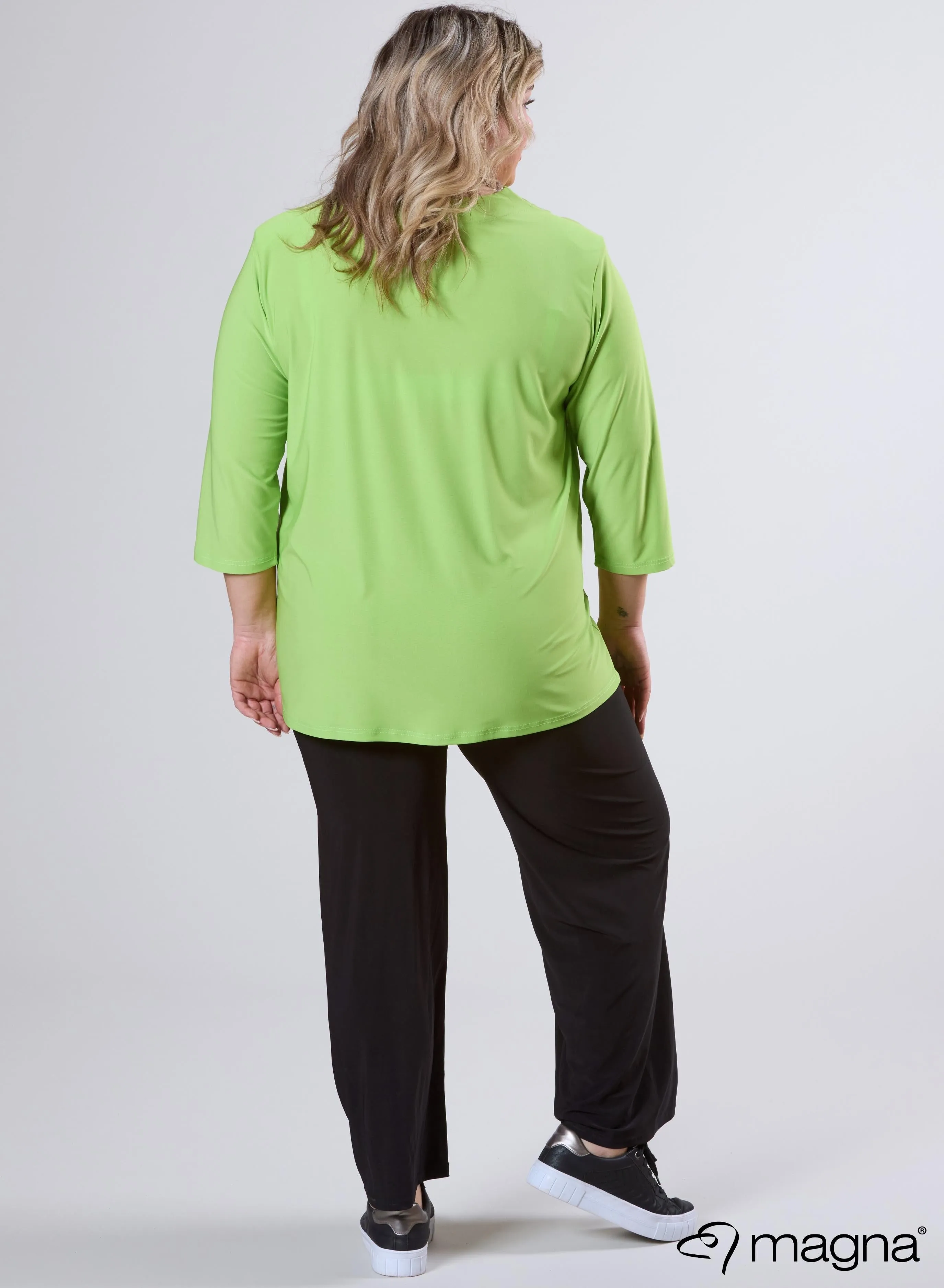 Magna Comfy Knopen Flap Tunic Limoen Groen