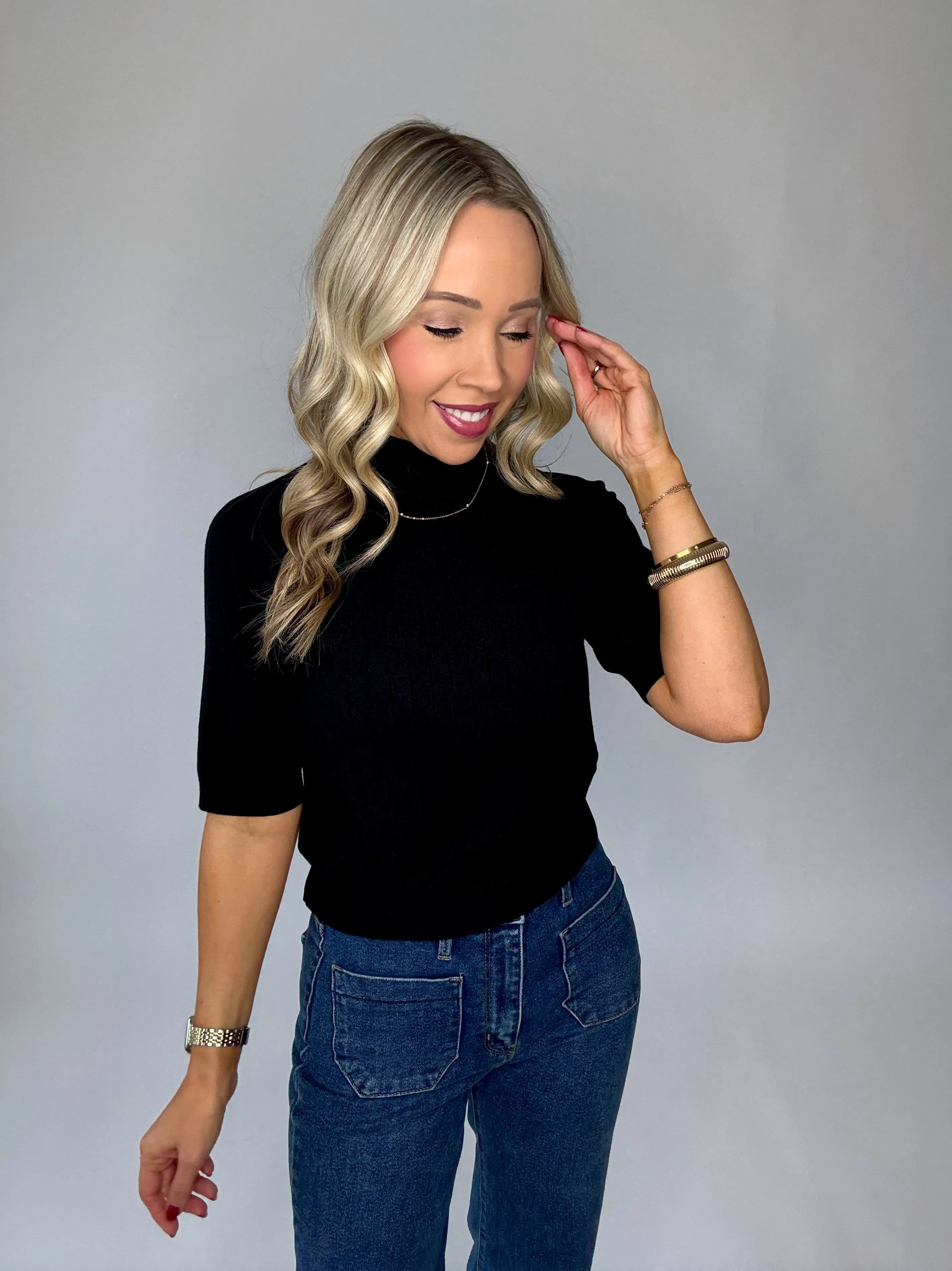 Manhattan Muse Mock Neck Top