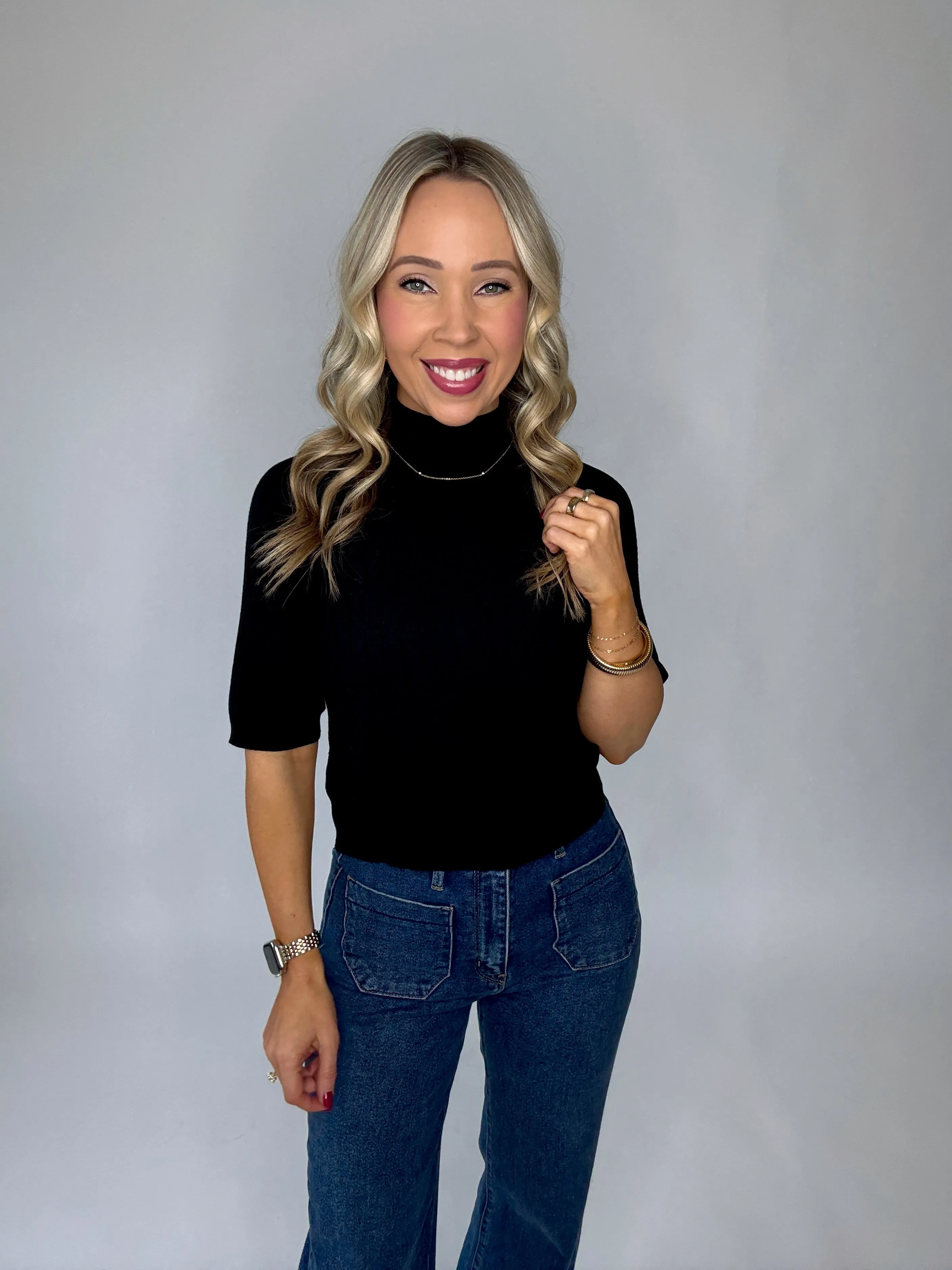 Manhattan Muse Mock Neck Top