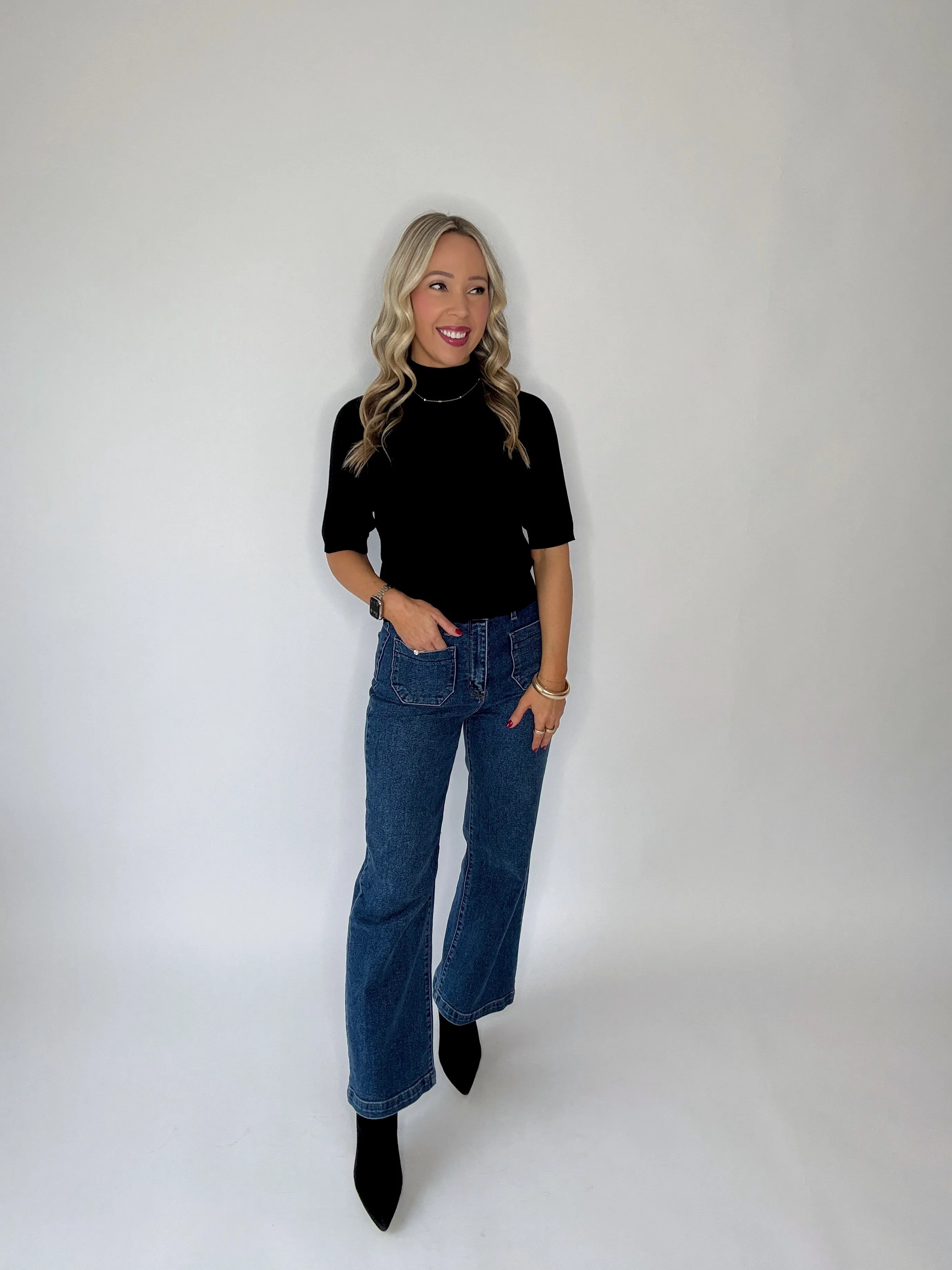 Manhattan Muse Mock Neck Top
