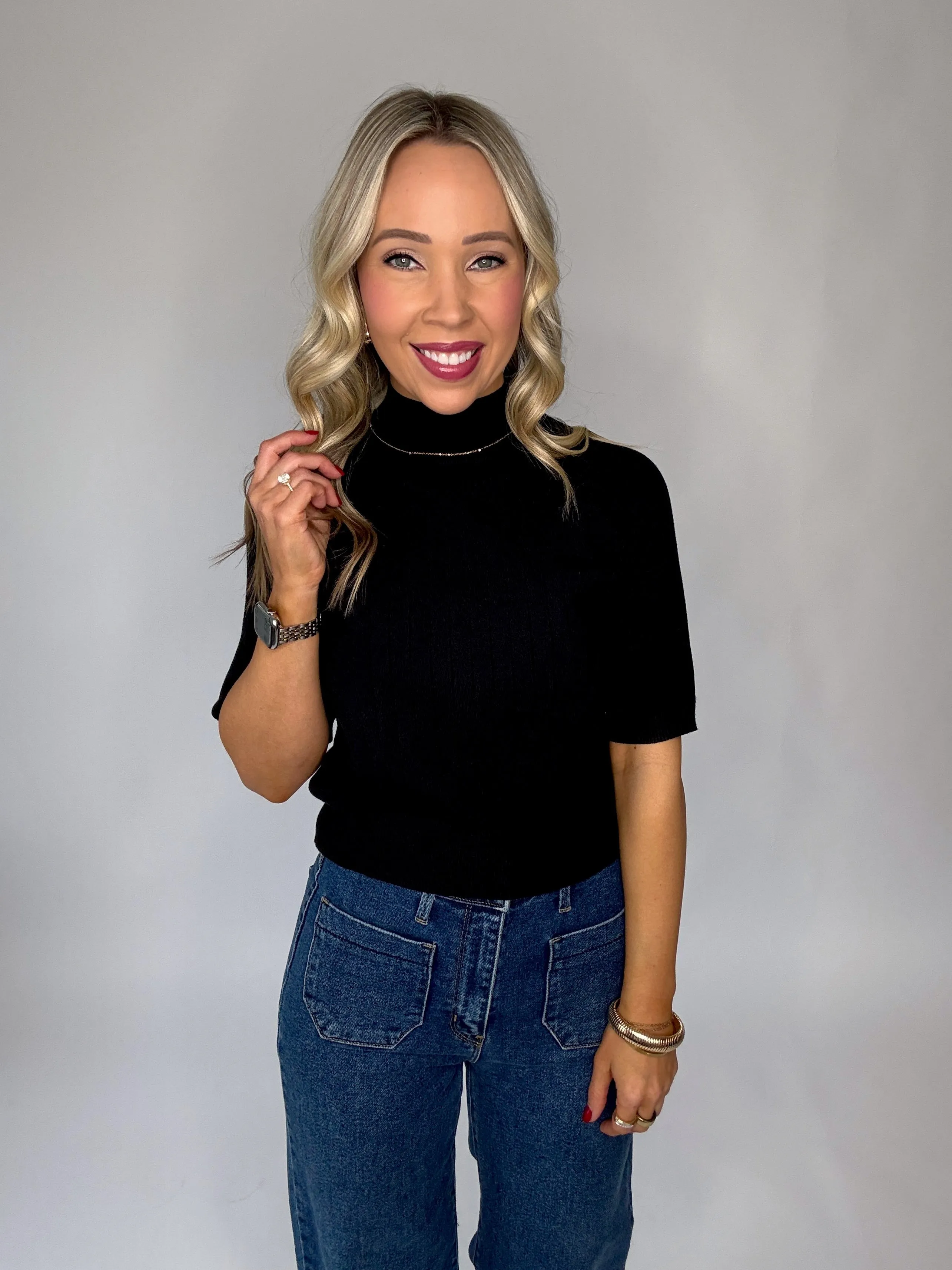 Manhattan Muse Mock Neck Top