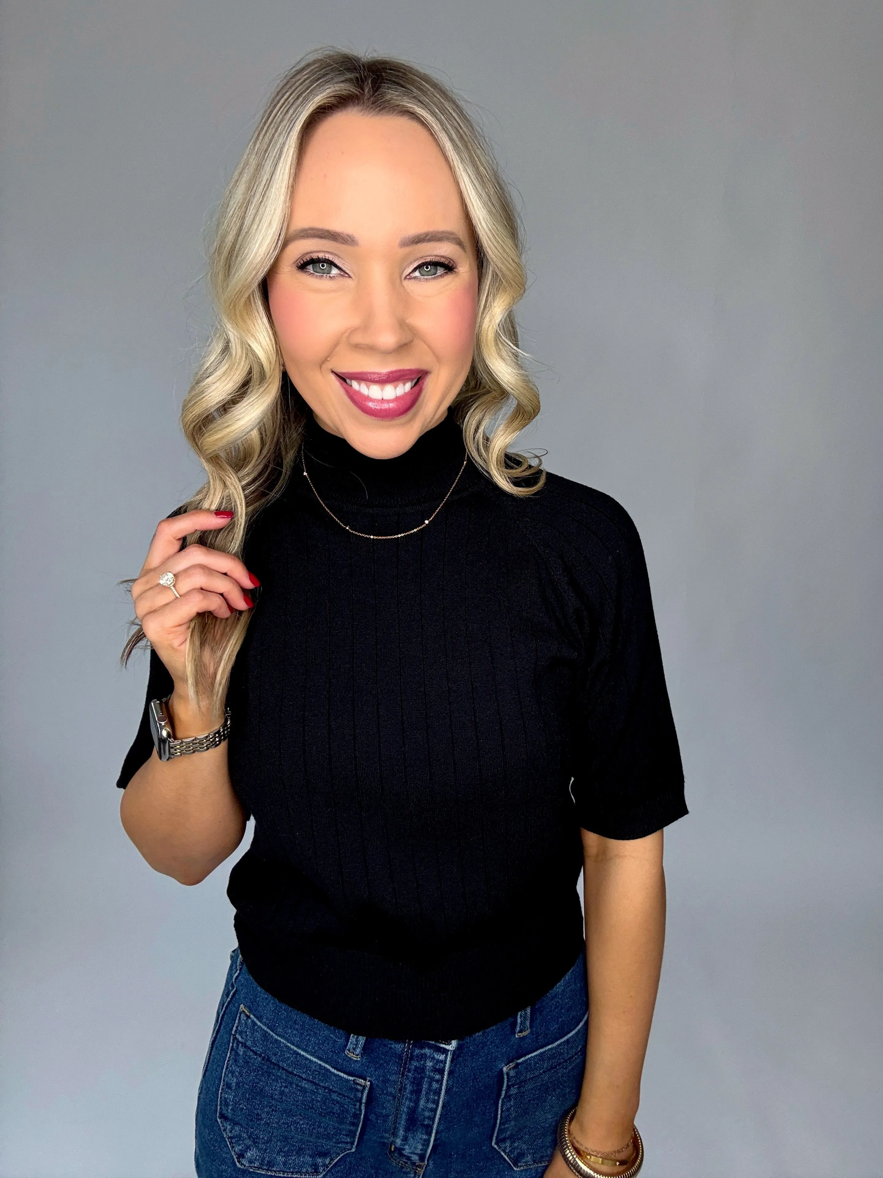 Manhattan Muse Mock Neck Top