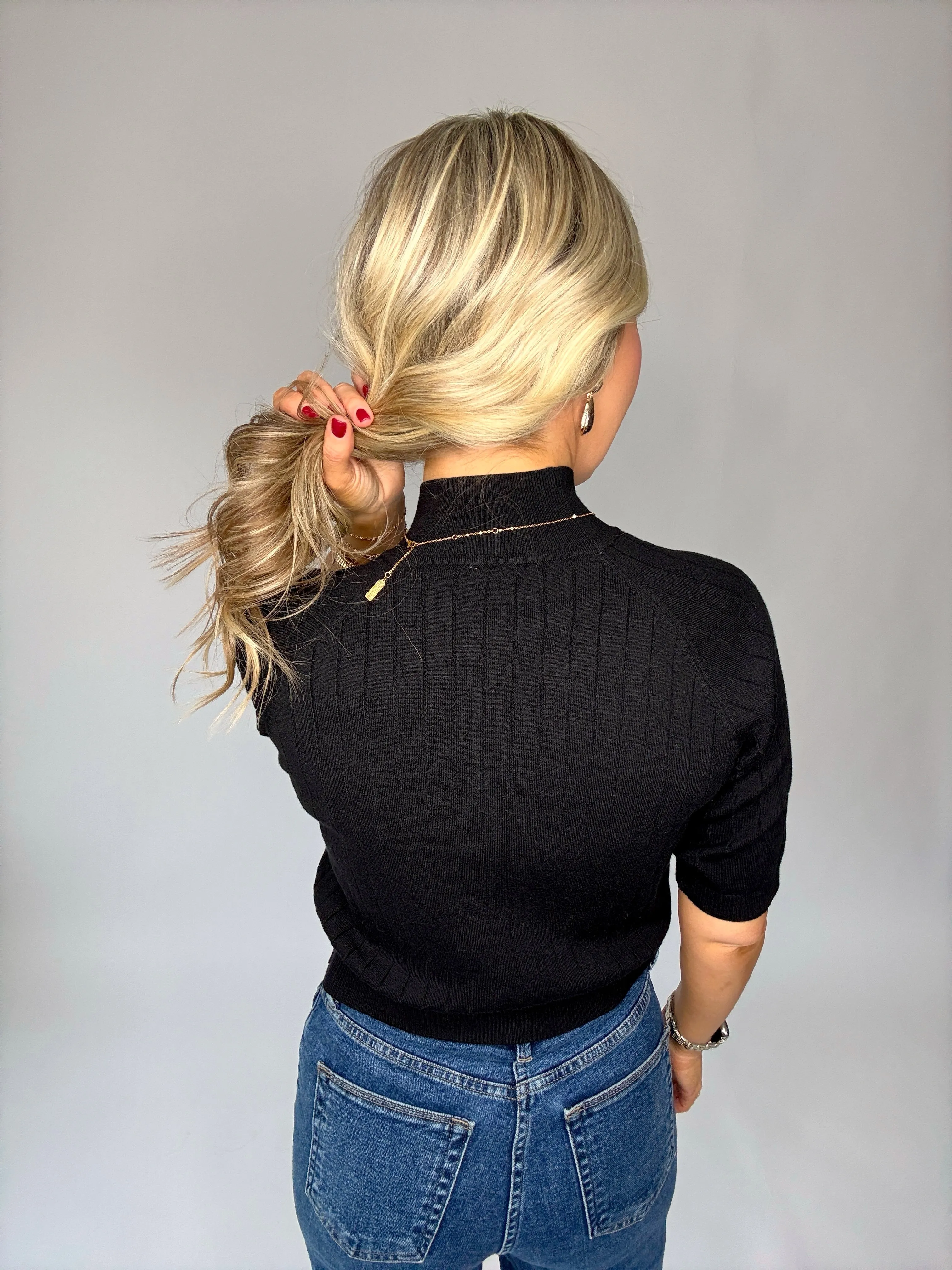 Manhattan Muse Mock Neck Top