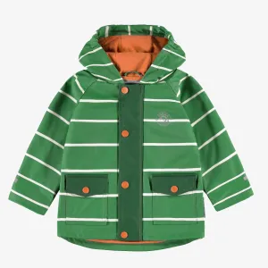 Manteau imperméable vert à rayures, bébé || Green raincoat with stripes, baby