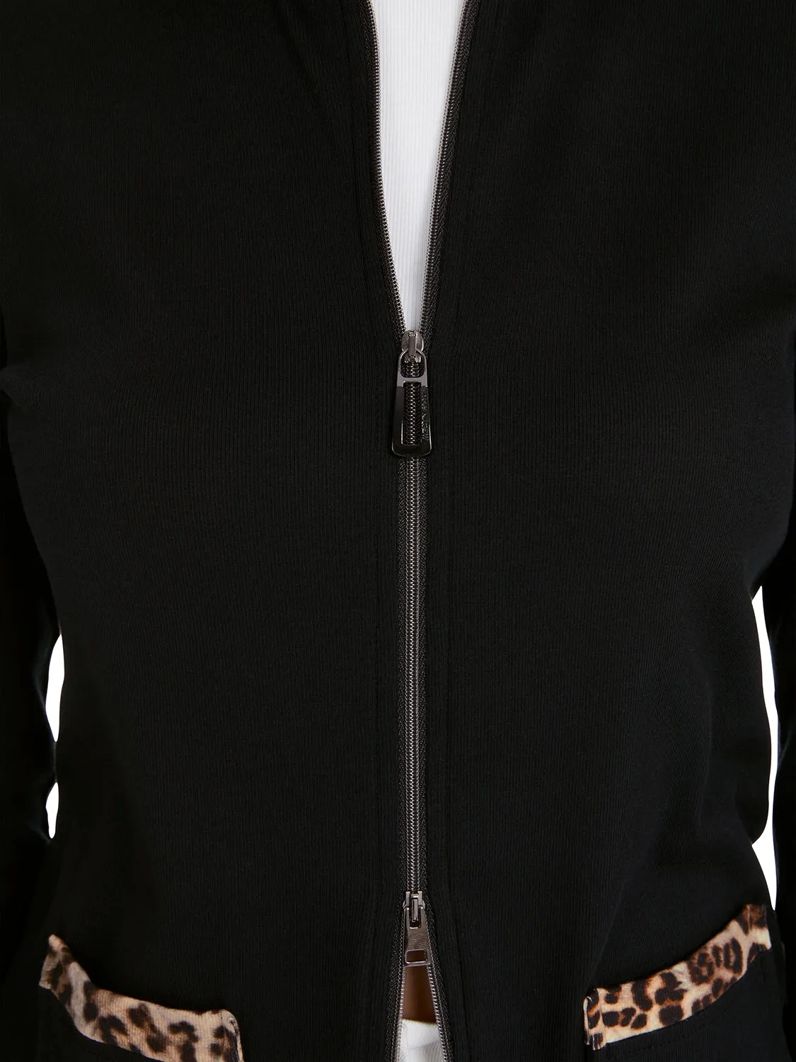 Marc Cain Zip jacket in cotton rib YS 31.12 J20 - Pre-Order May Delivery