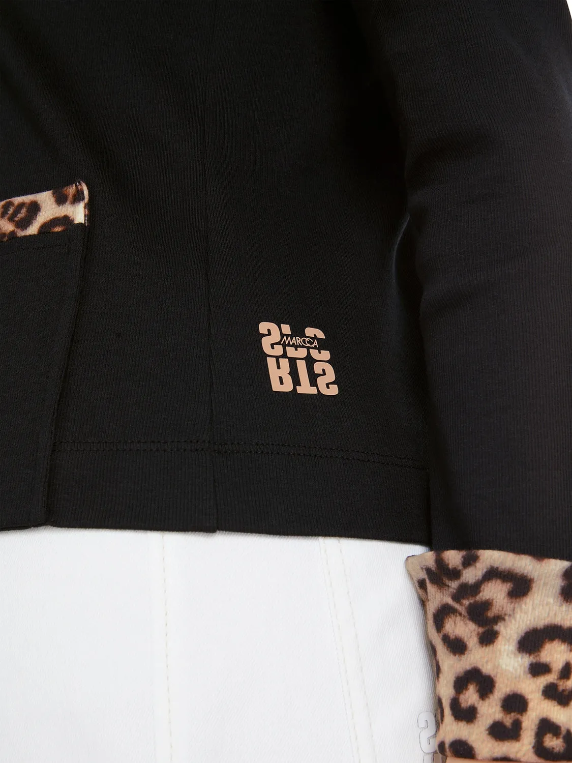 Marc Cain Zip jacket in cotton rib YS 31.12 J20 - Pre-Order May Delivery