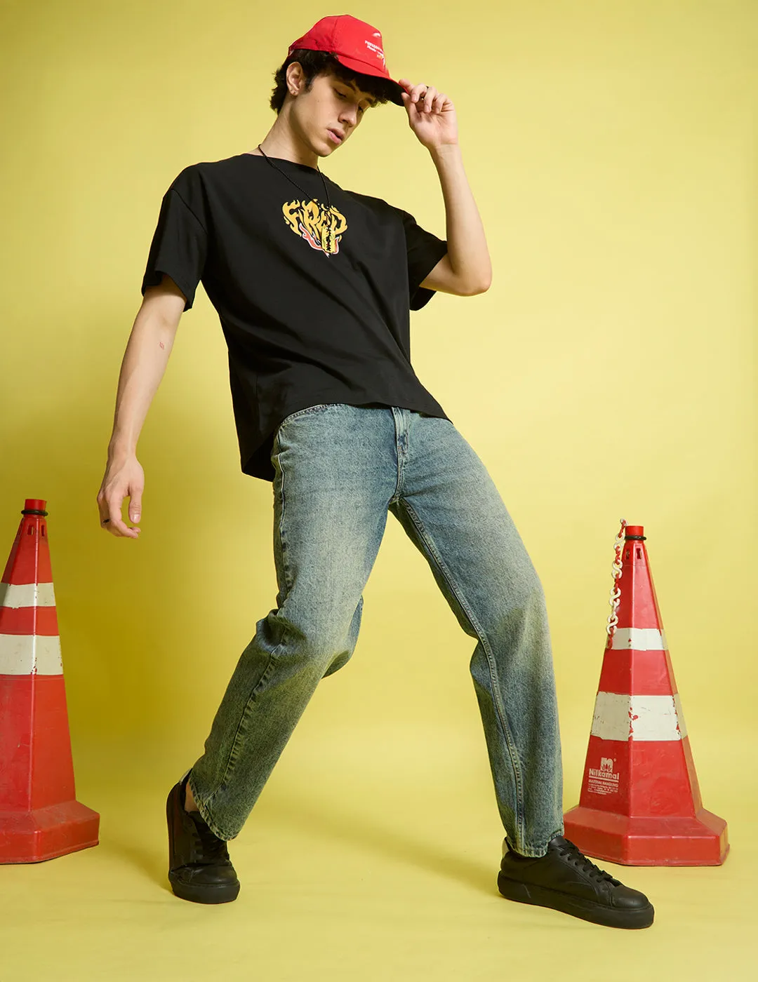 Men Blue-Green Relaxed Fit Solid Jeans
