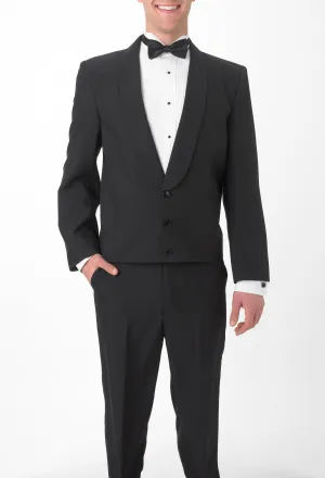Men's Black Eton Jacket with Black Matte Shawl Lapel
