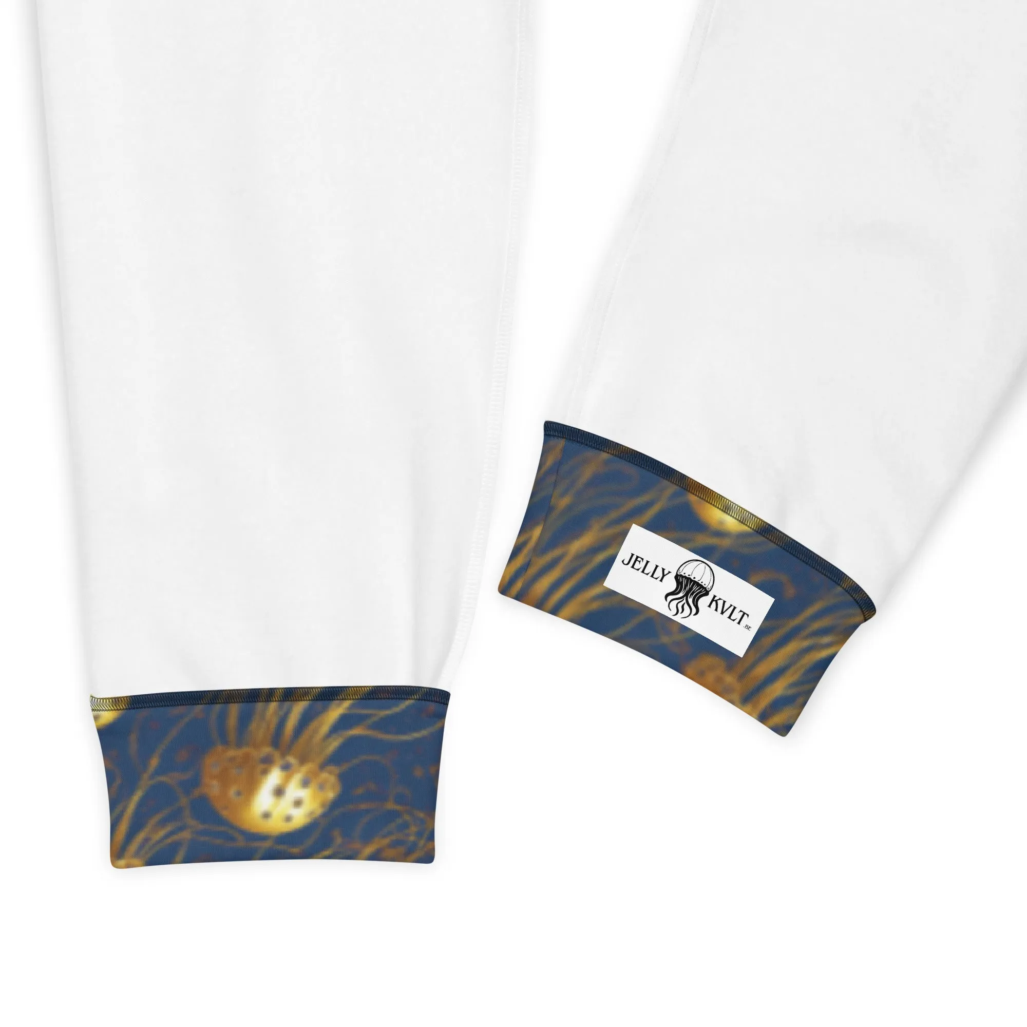 Men's Comfortable Joggers - Blue and Gold Jellyfishes