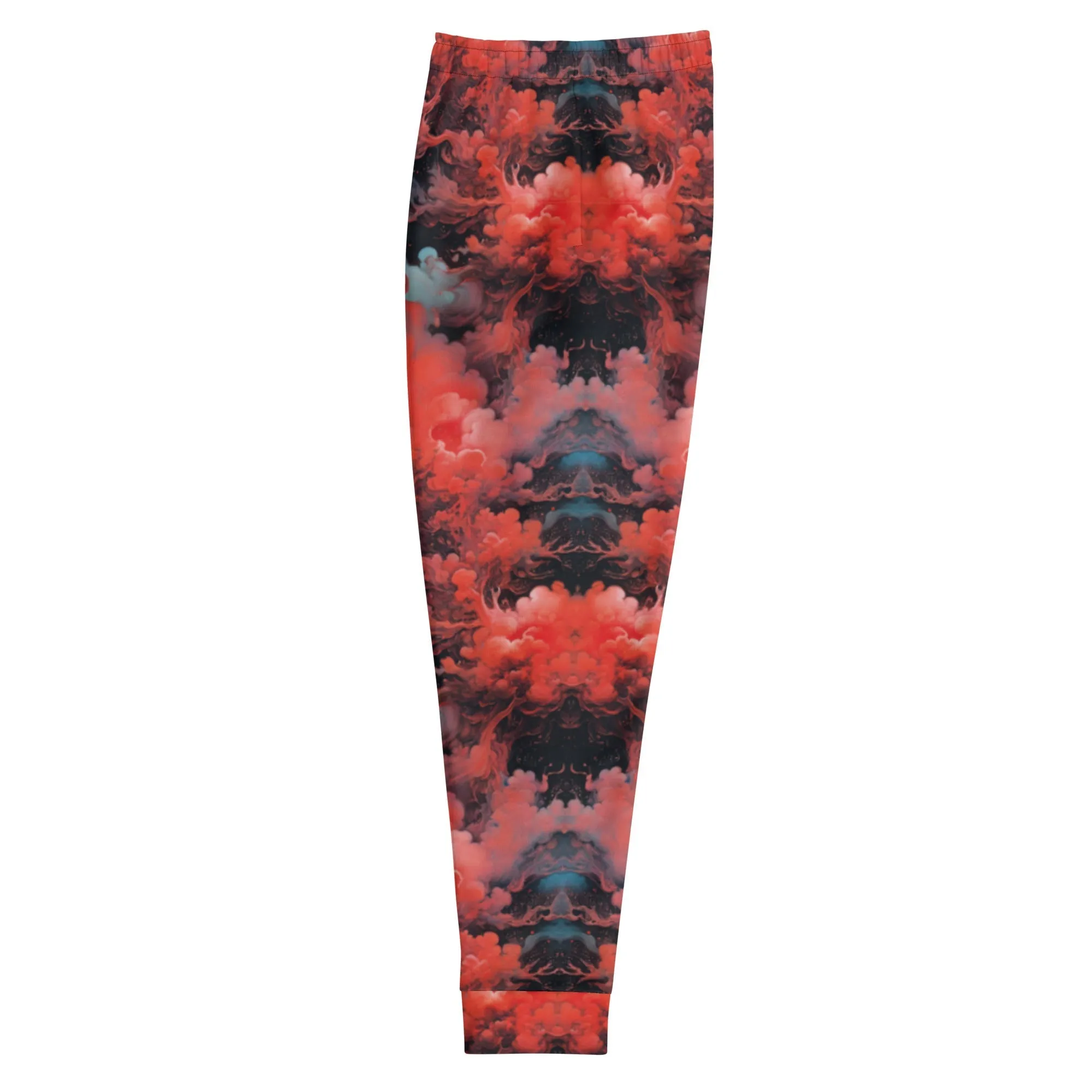 Men's Comfortable Joggers - Ethereal Crimson Flow - Dark