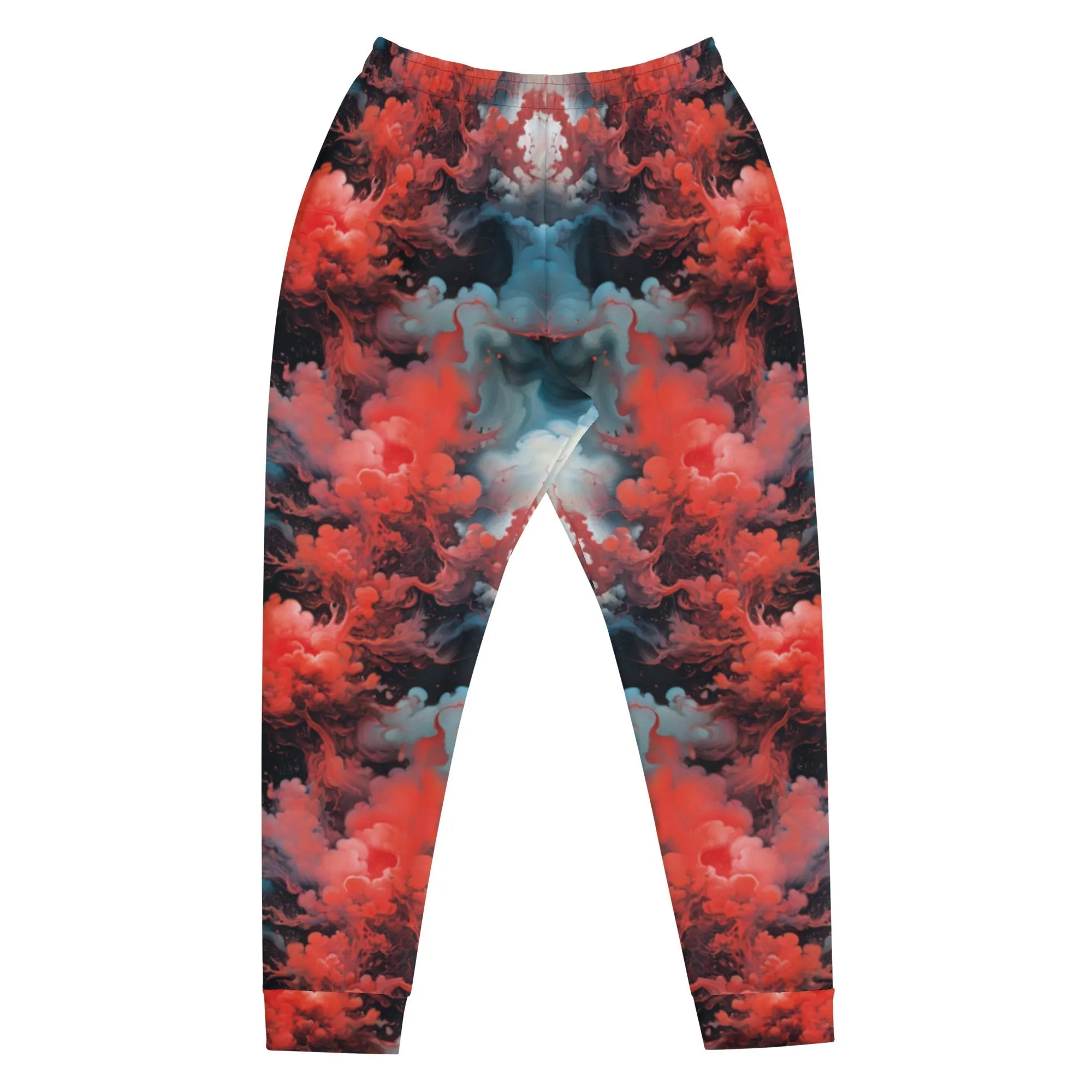 Men's Comfortable Joggers - Ethereal Crimson Flow - Dark