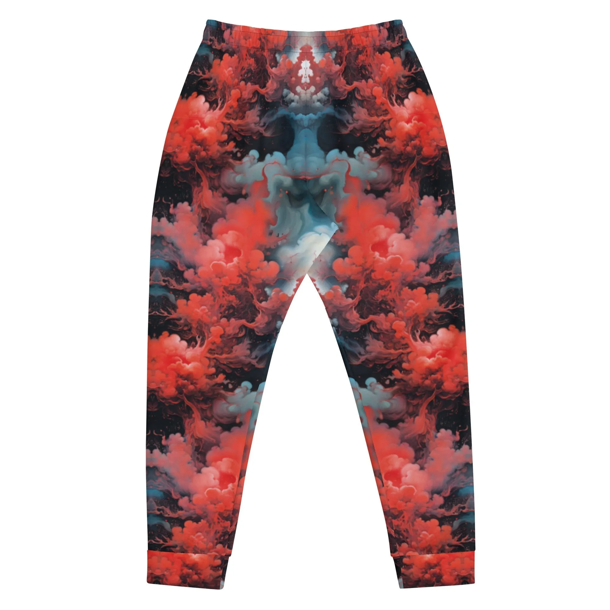 Men's Comfortable Joggers - Ethereal Crimson Flow - Dark