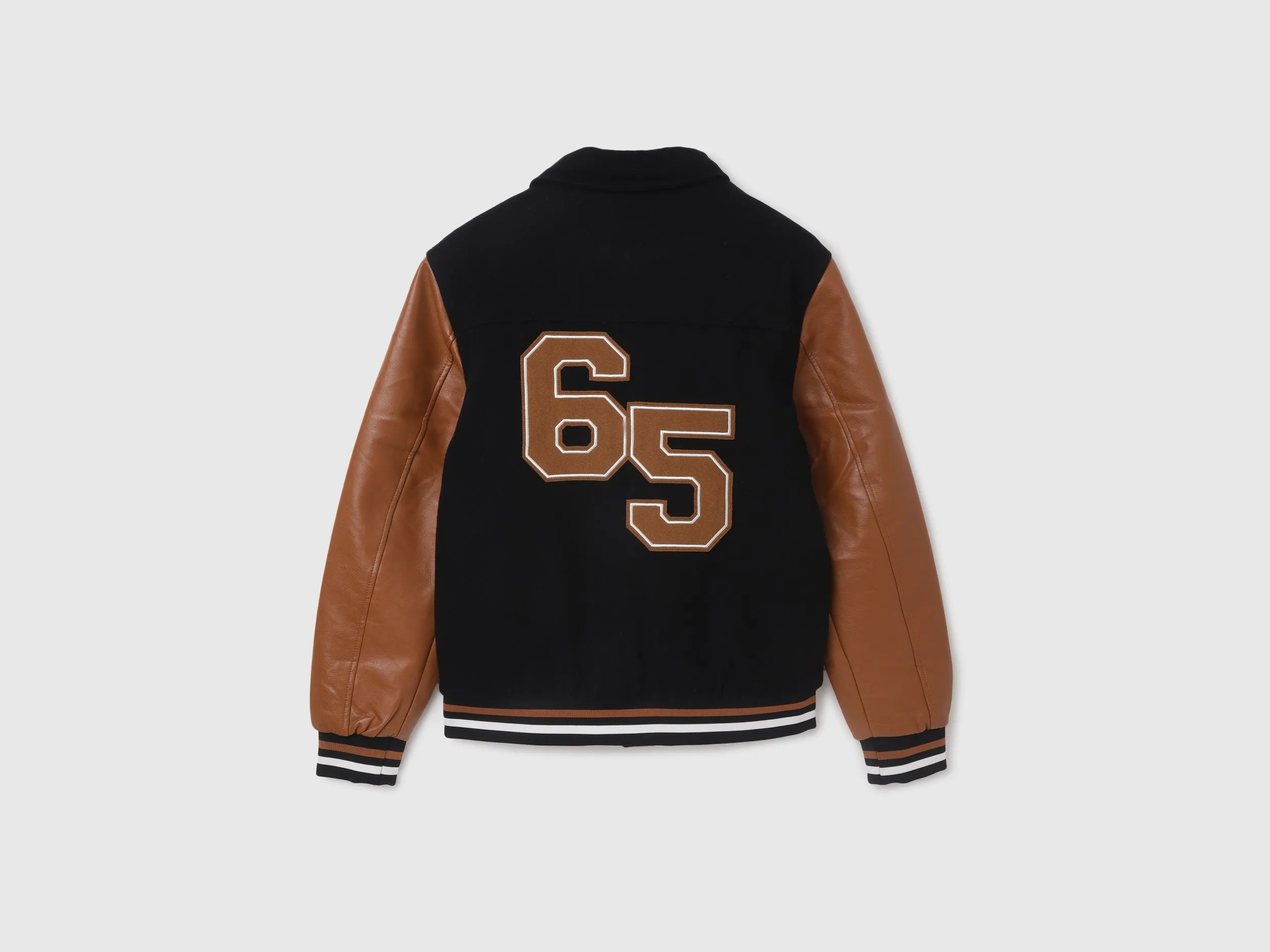 Men's Regular Fit Embroidered Varsity Jacket