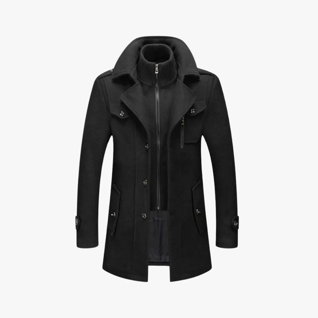 Men's Trench Coat - Stylish Color Block Design, Slim Fit, Durable Polyester