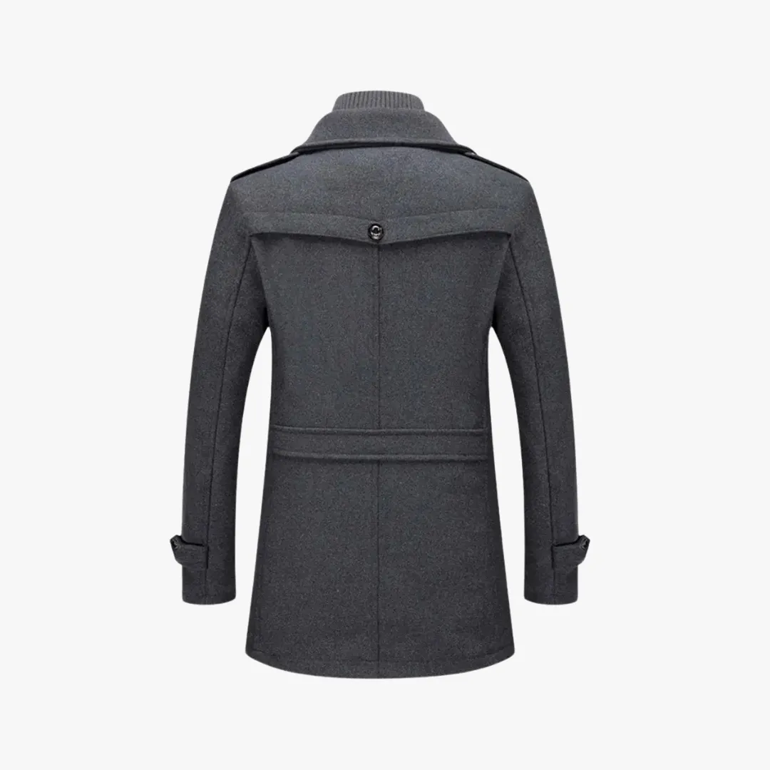 Men's Trench Coat - Stylish Color Block Design, Slim Fit, Durable Polyester
