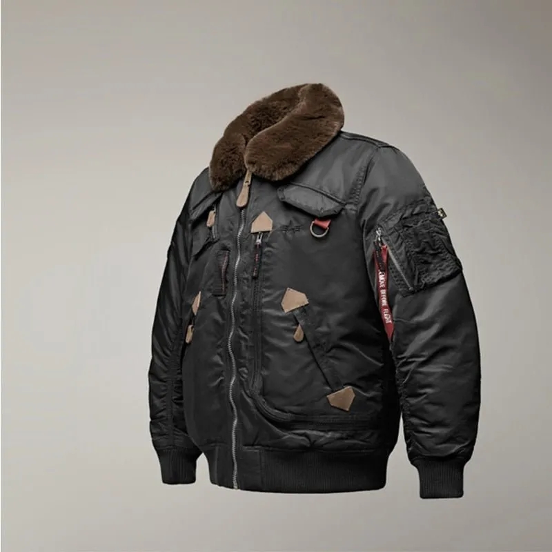 Men's winter short stylish Patchwork Outerwear Jackets