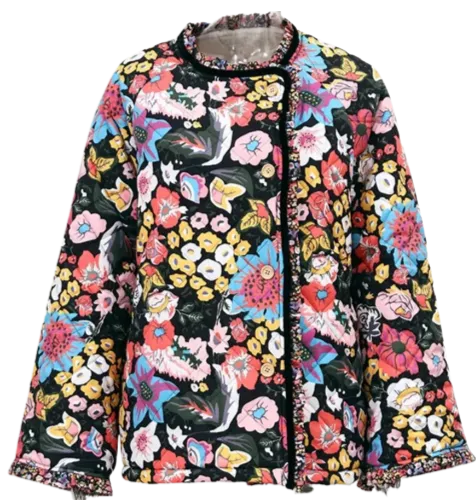 Merry Flower Quilt Bomber Jacket