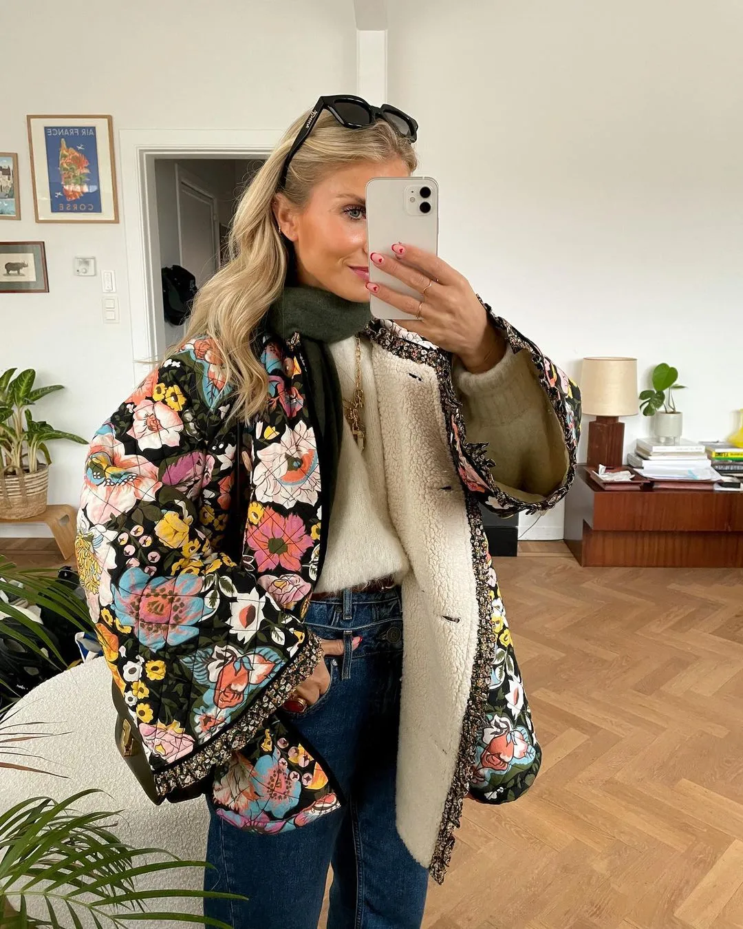 Merry Flower Quilt Bomber Jacket