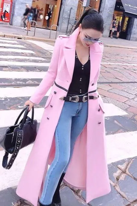 Mid-Length Pink Coat