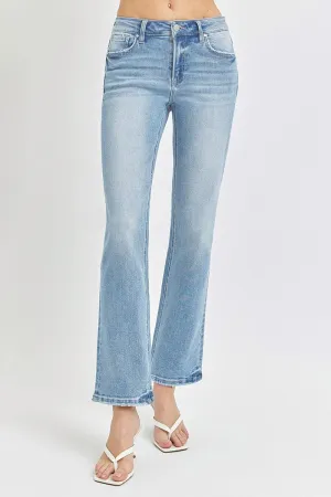 Mid Rise Ankle Straight Relaxed Jeans