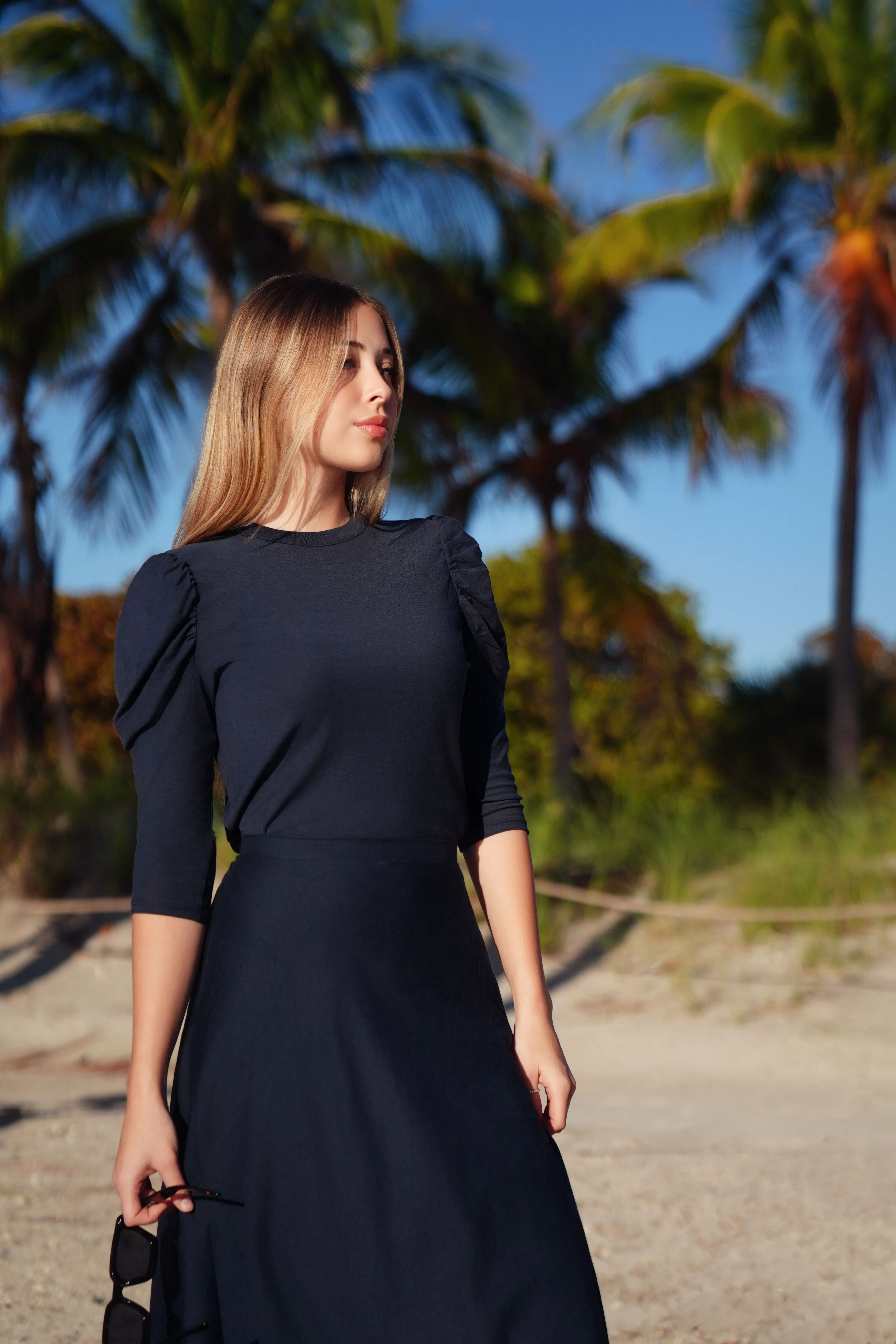 Midnight Jane Puff Sleeve Tee by Luna Mae