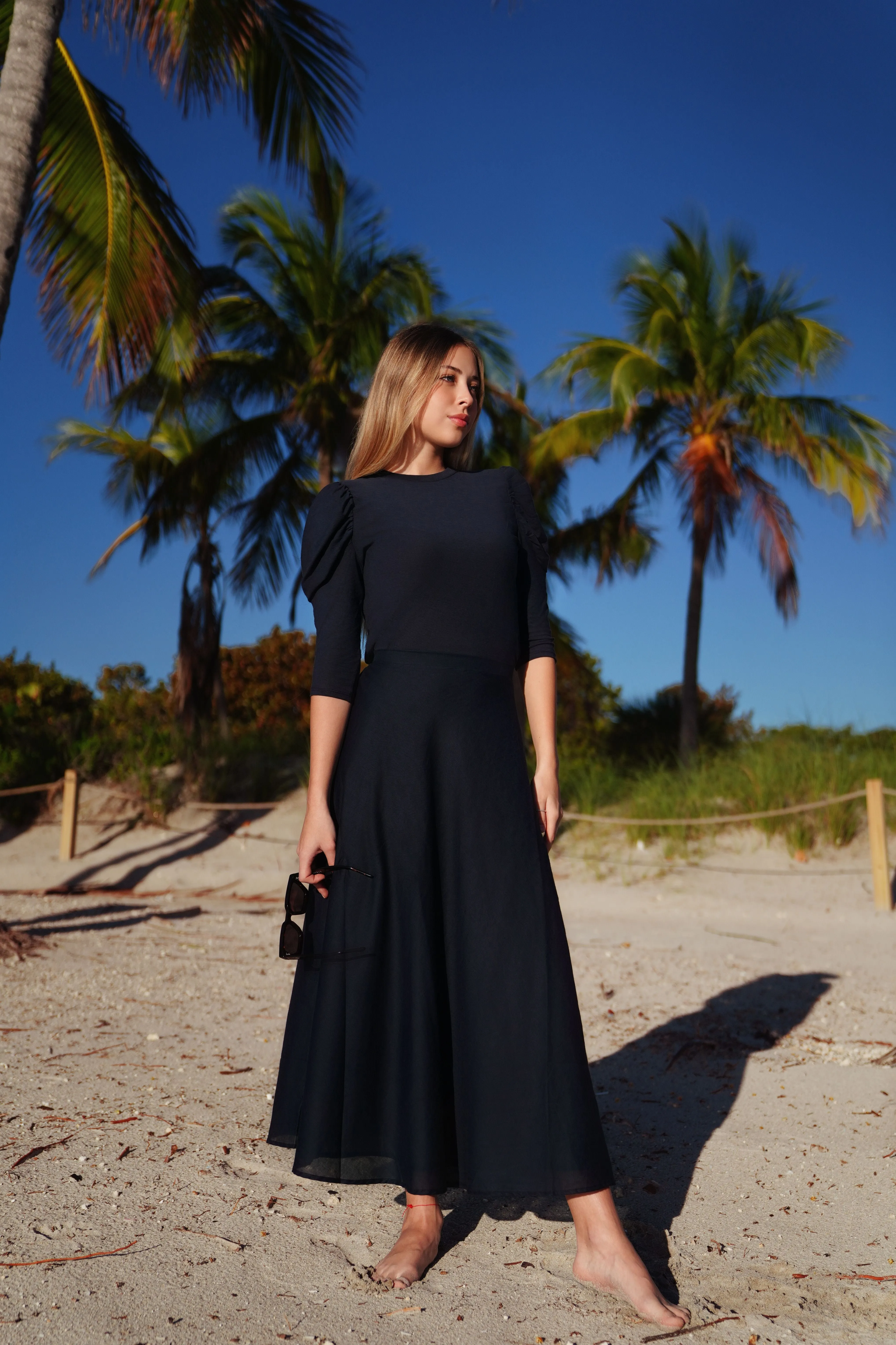 Midnight Jane Puff Sleeve Tee by Luna Mae