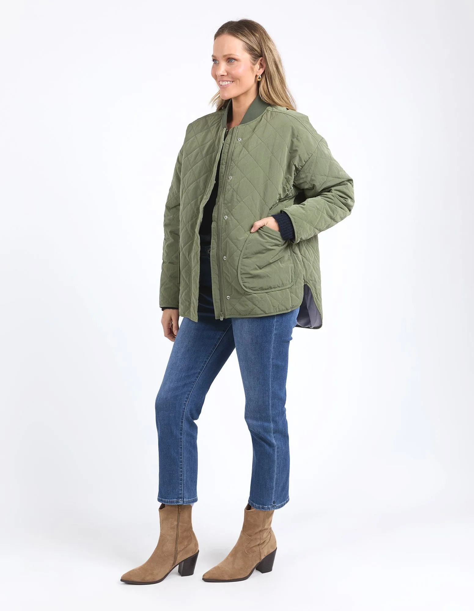 Miley Quilted Jacket - Clover