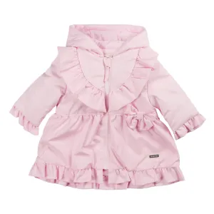 Mintini Girls Frilly Hooded Coat - Pink