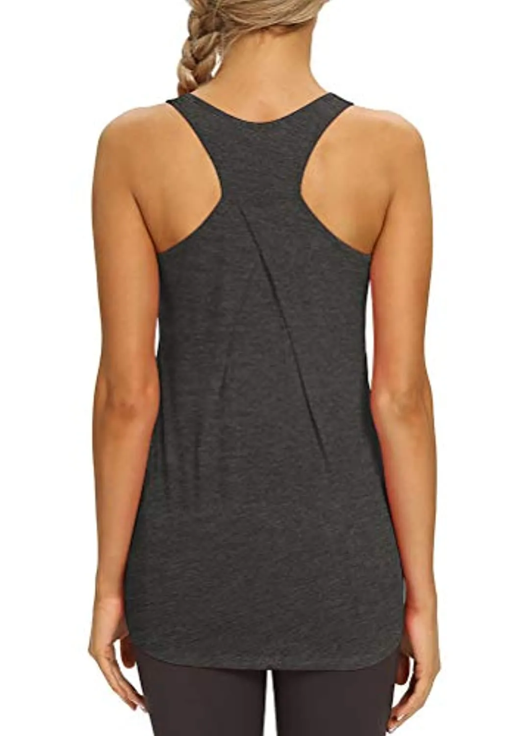 Mippo Womens Workout Tops Athletic Yoga Tennis Shirts Flowy Long Racerback Tank Tops