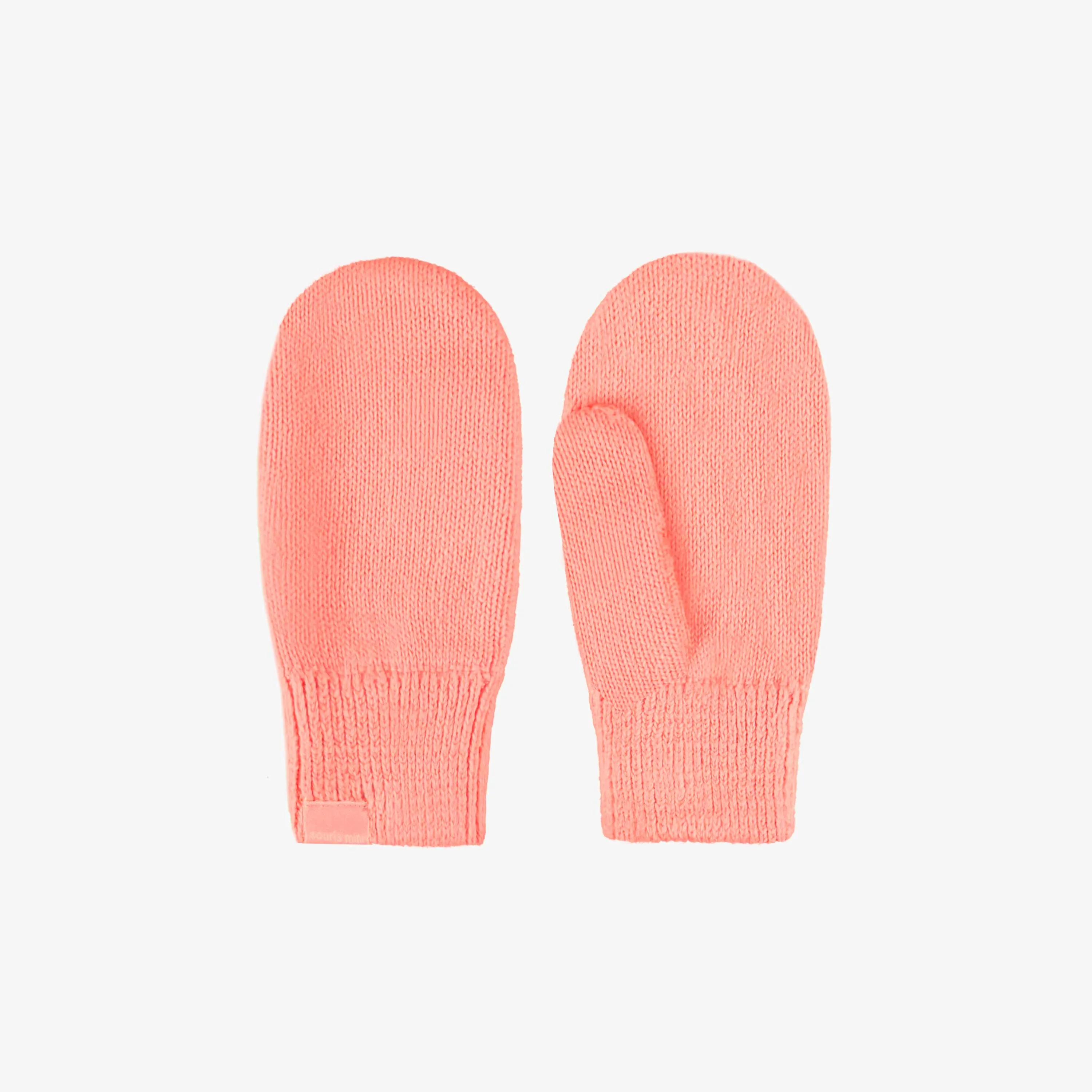 Mitaines roses en tricot, enfant || Pink knitted mittens, child