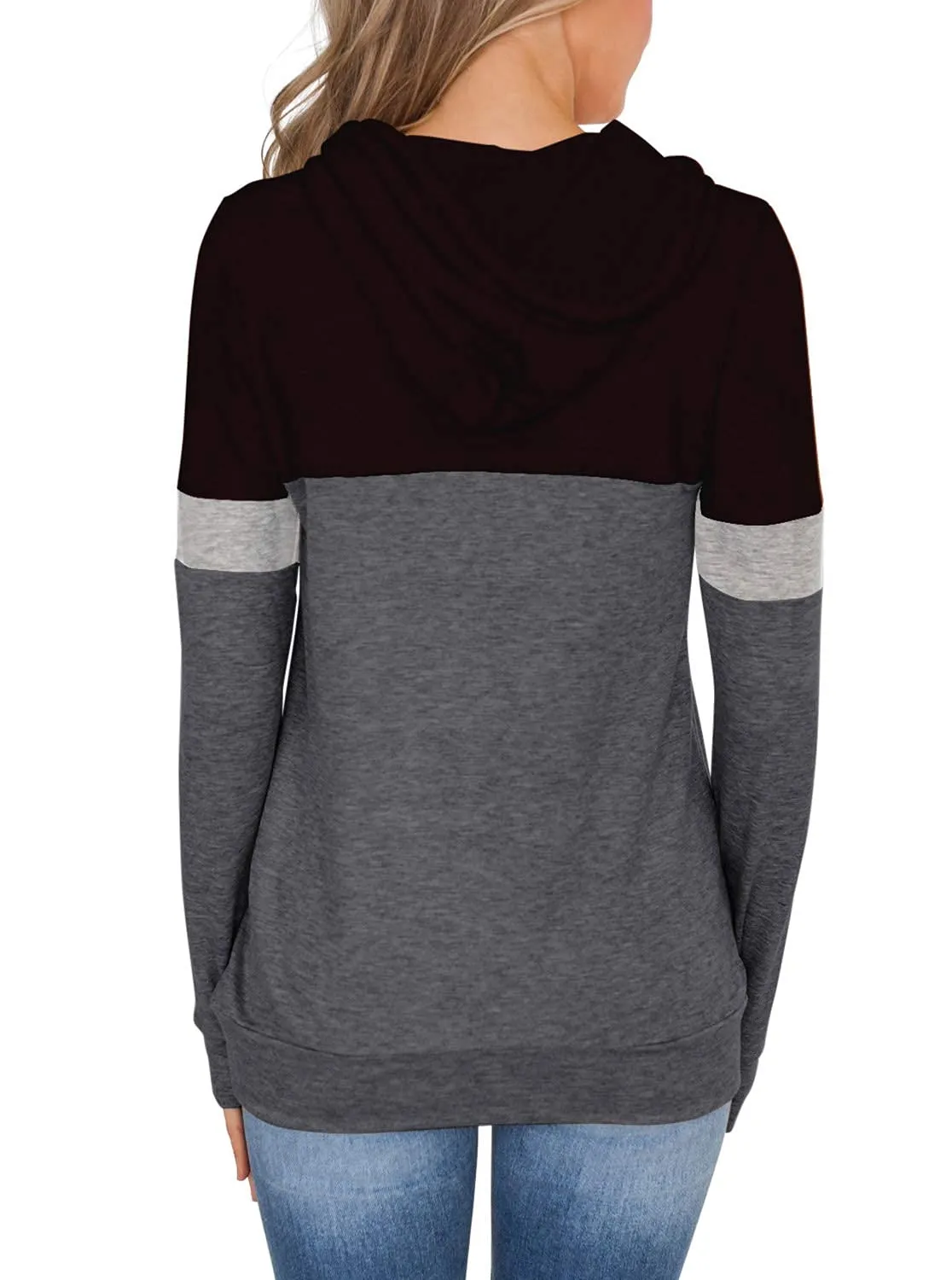 MixShe Womens Fall Fashion 2024 Long Sleeve Shirts for Women Tops Trendy Sweatshirts Hoodies Fashion Outfits Clothes Ladies Casual Tunics Black Gray