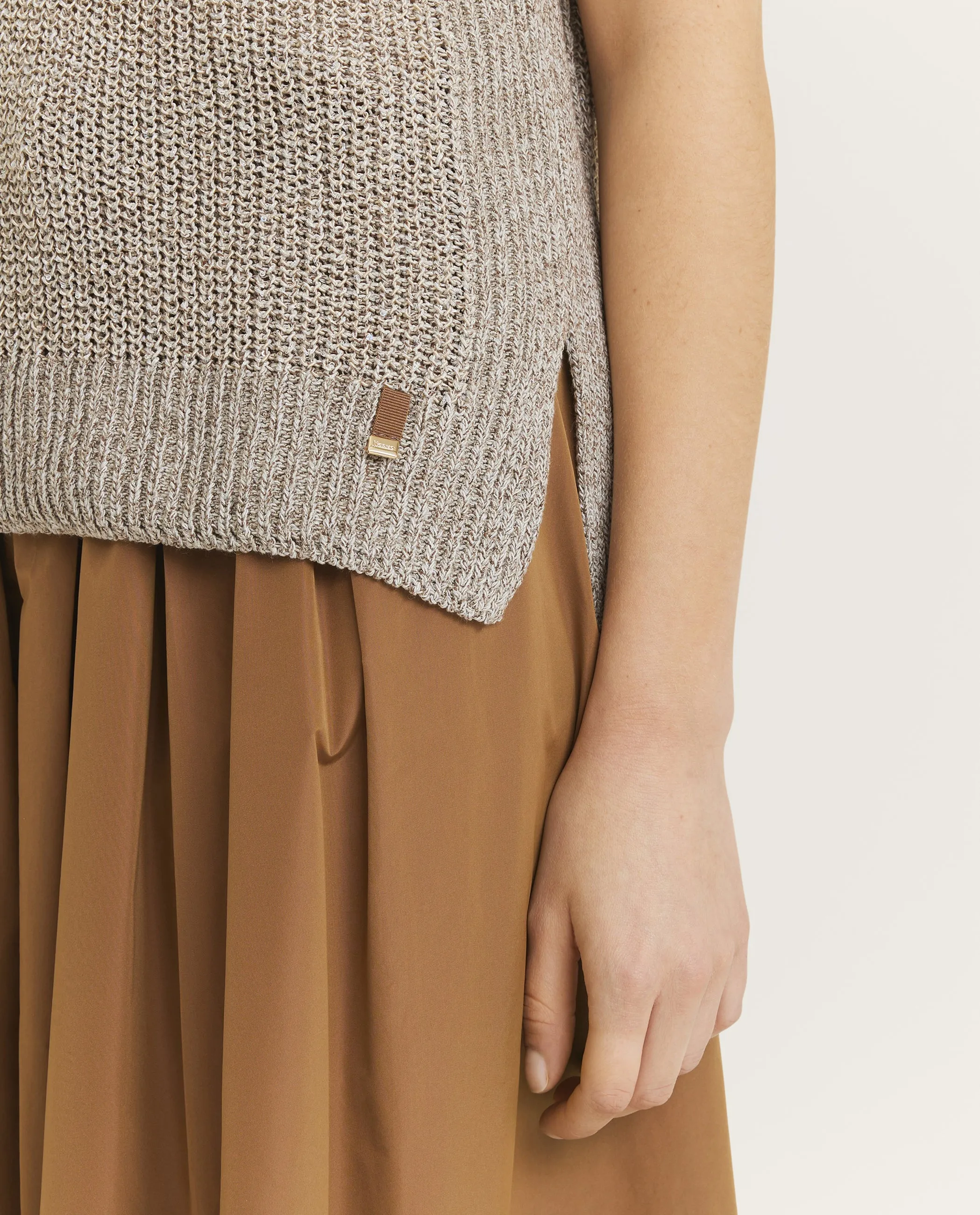 Mouwloze Glitter Top - Lichtgrijs
