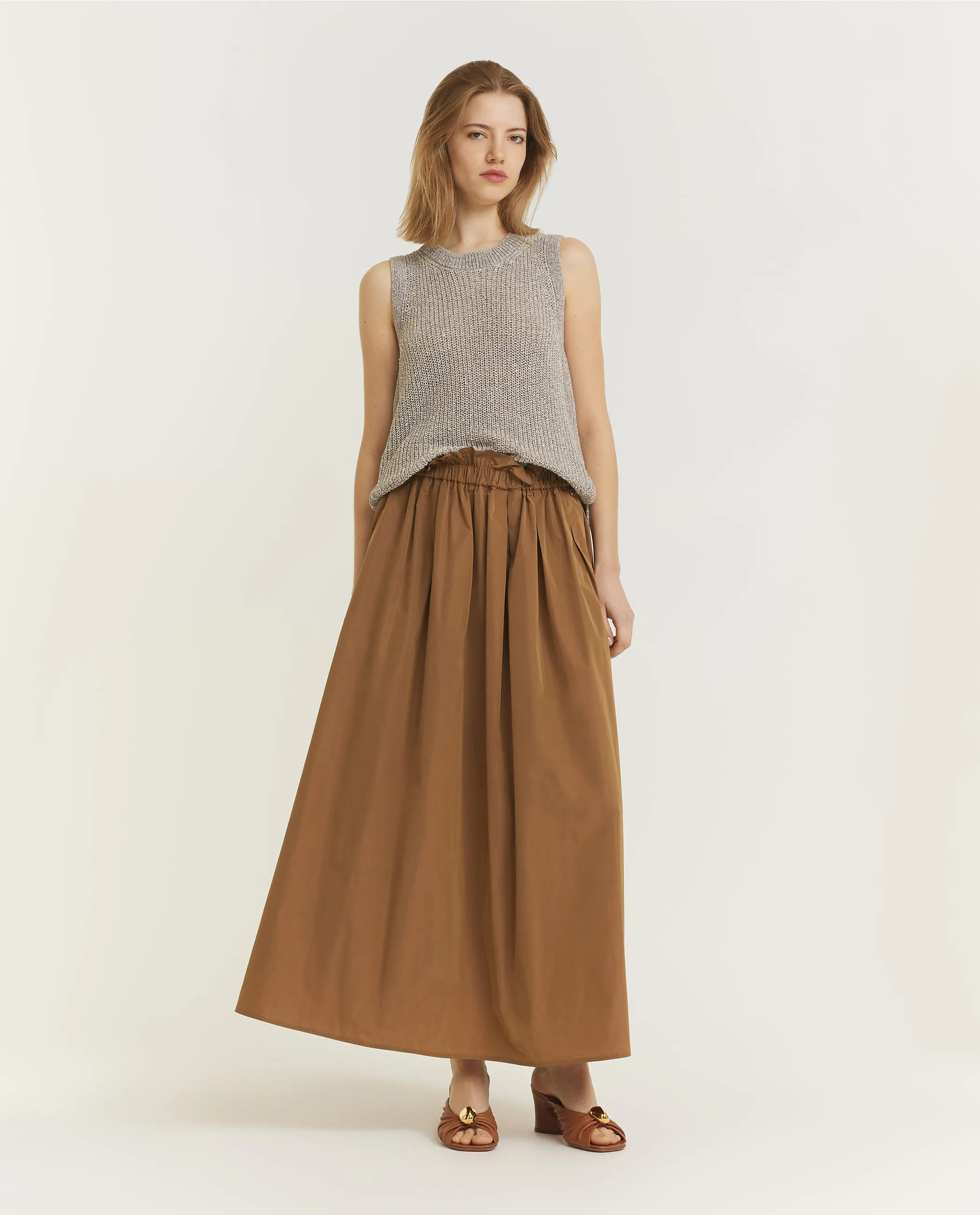 Mouwloze Glitter Top - Lichtgrijs