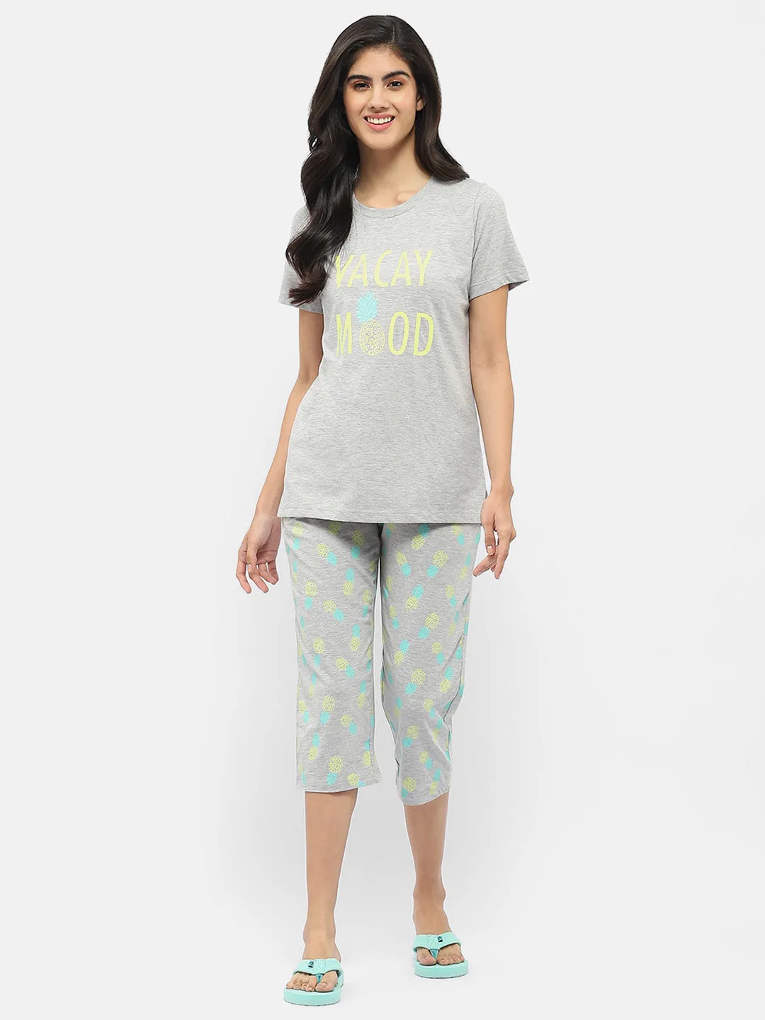 mSECRET Graphic Print Grey Nightsuit