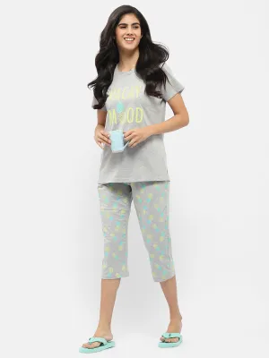 mSECRET Graphic Print Grey Nightsuit