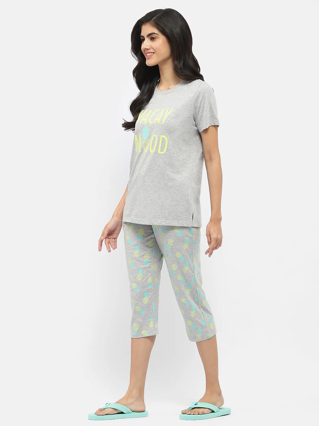 mSECRET Graphic Print Grey Nightsuit