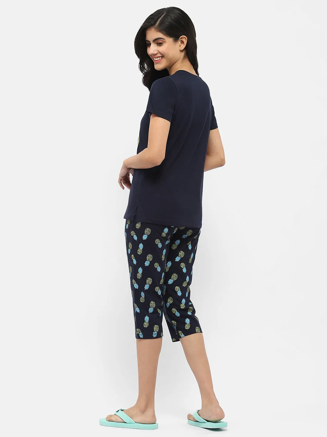 mSECRET Graphic Print Navy Blue Nightsuit